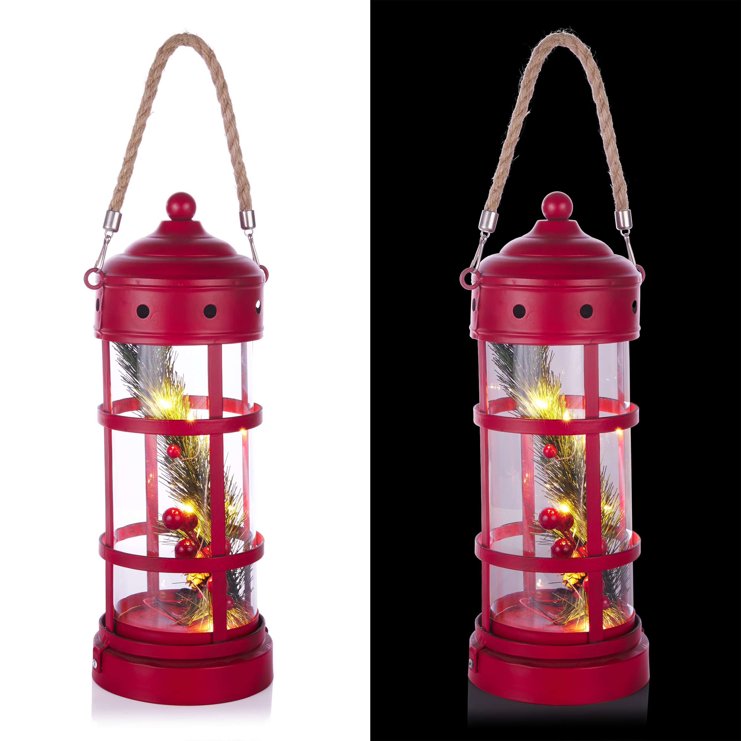 Alpine Corporation LJJ1346RD 13-in Freestanding Merry Christmas Light with White LED Lights