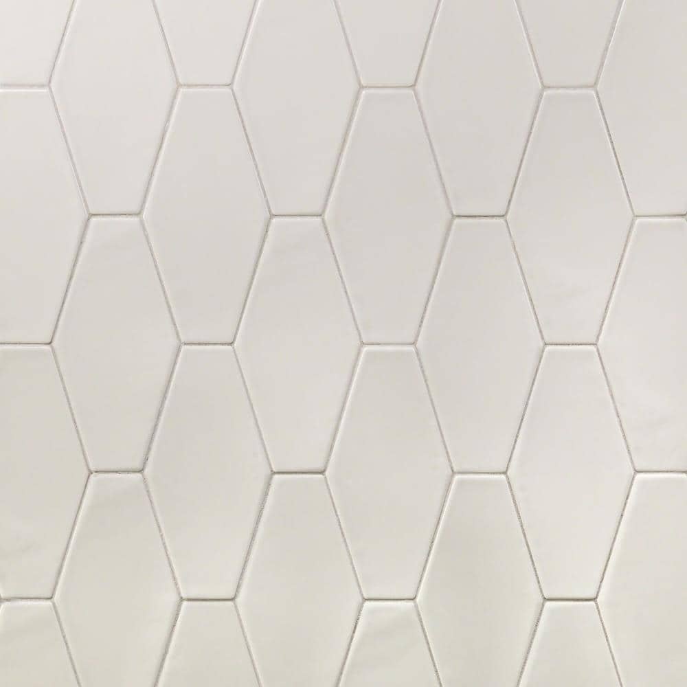 Artmore Tile EXT3RD102140 Bolton Dove Gray 4-in x 8-in Polished Ceramic Subway Hexagon Standard Wall Tile ( 5.38-sq ft Carton )