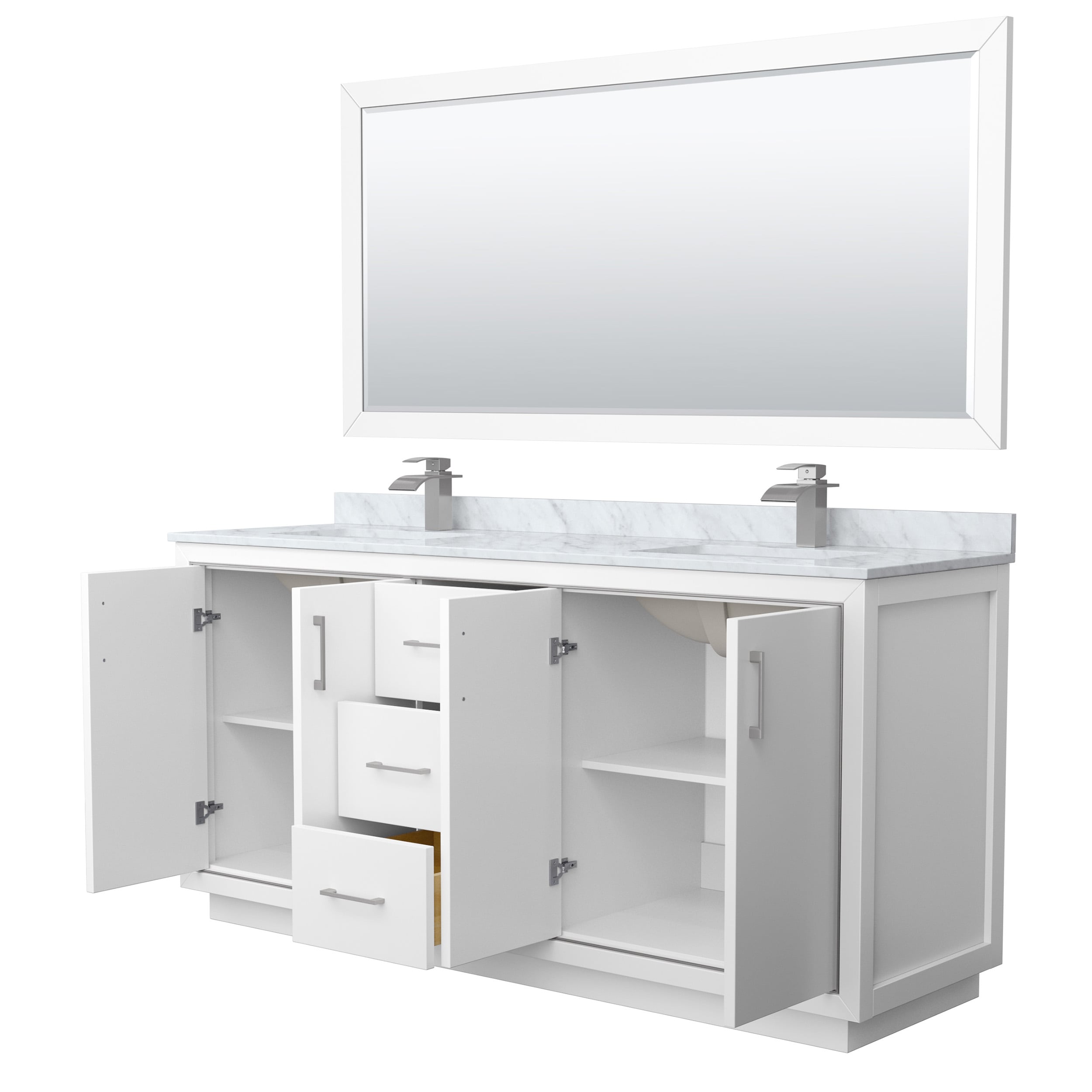 Wyndham Collection WCF111172DWHCMUNSM70 Bath-Vanity-Combo - View #2