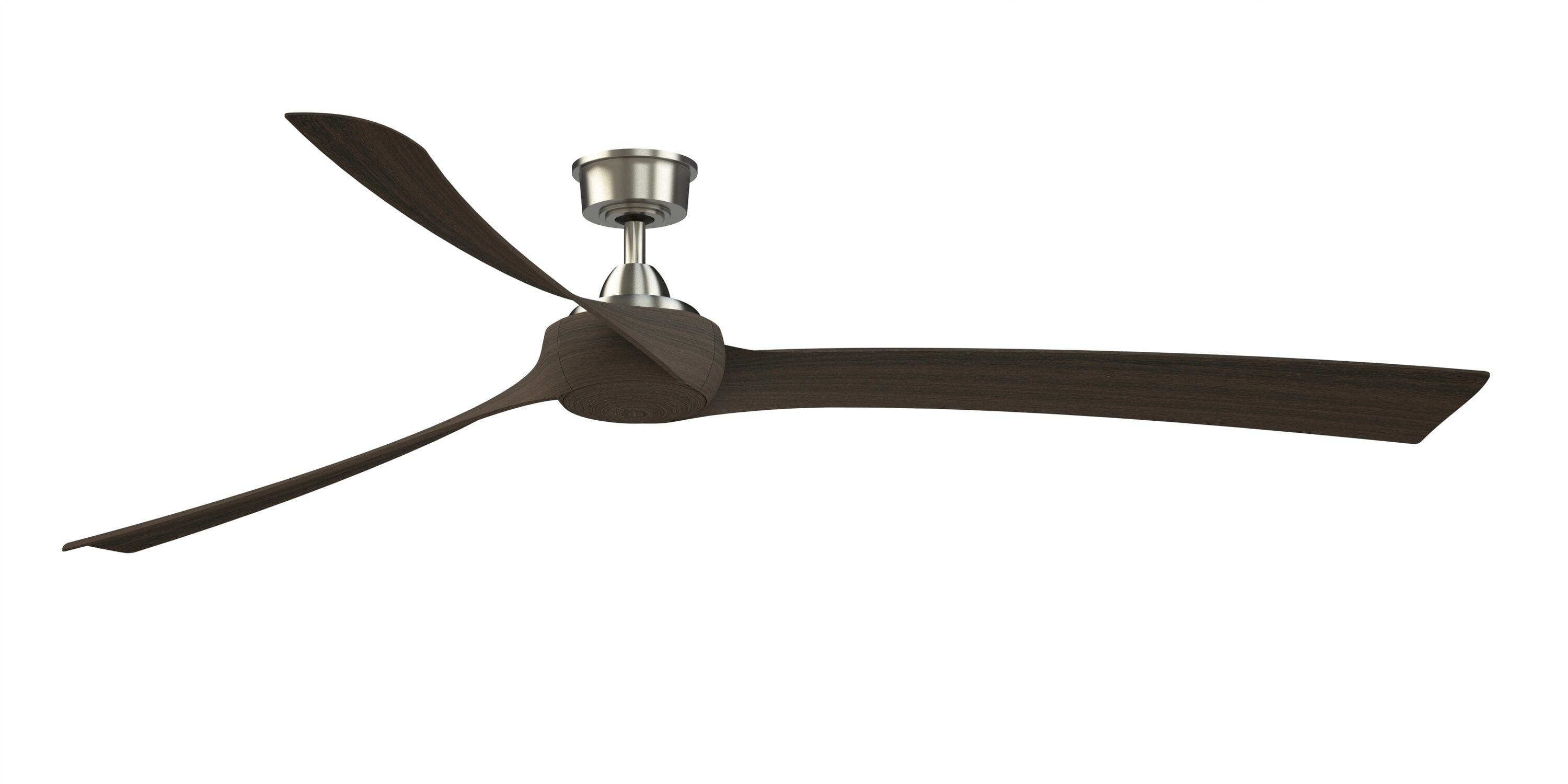 Fanimation Wrap Custom 84-in Brushed Nickel Covered Outdoor Propeller Ceiling Fan Light Kit Compatible and Remote Control Included