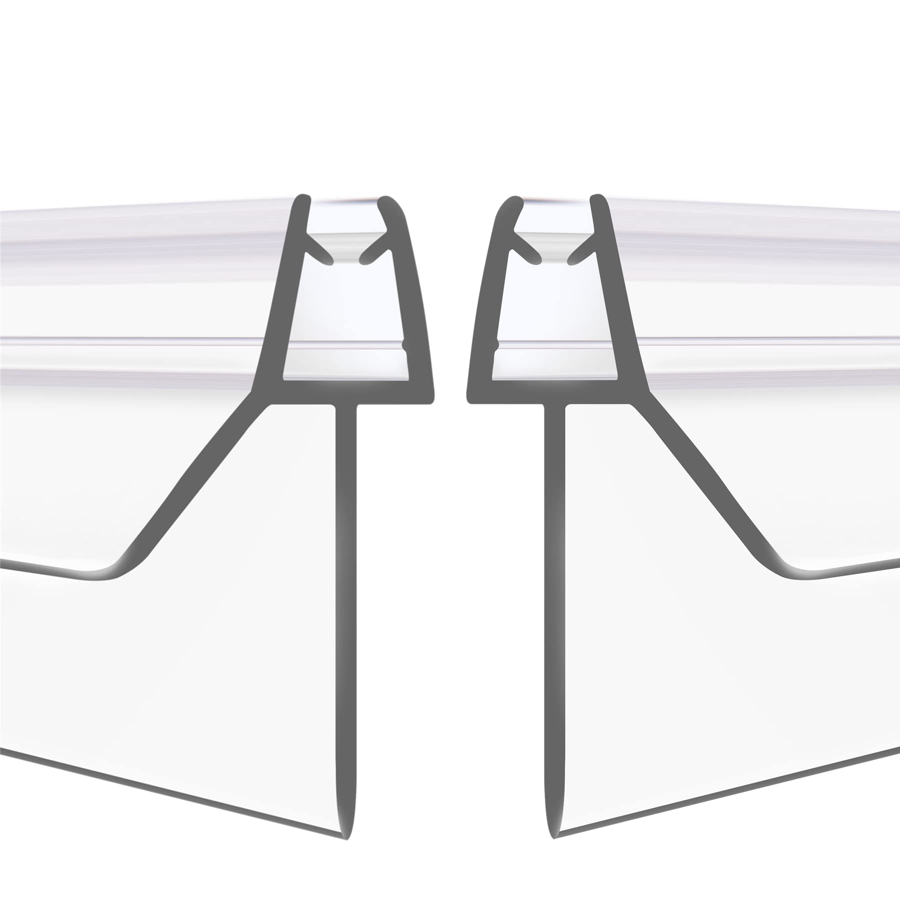 Etokfoks  39 in L Frameless Shower Door Seal Clear 2 Pack for 1 4 in Glass Water Leakage Prevention