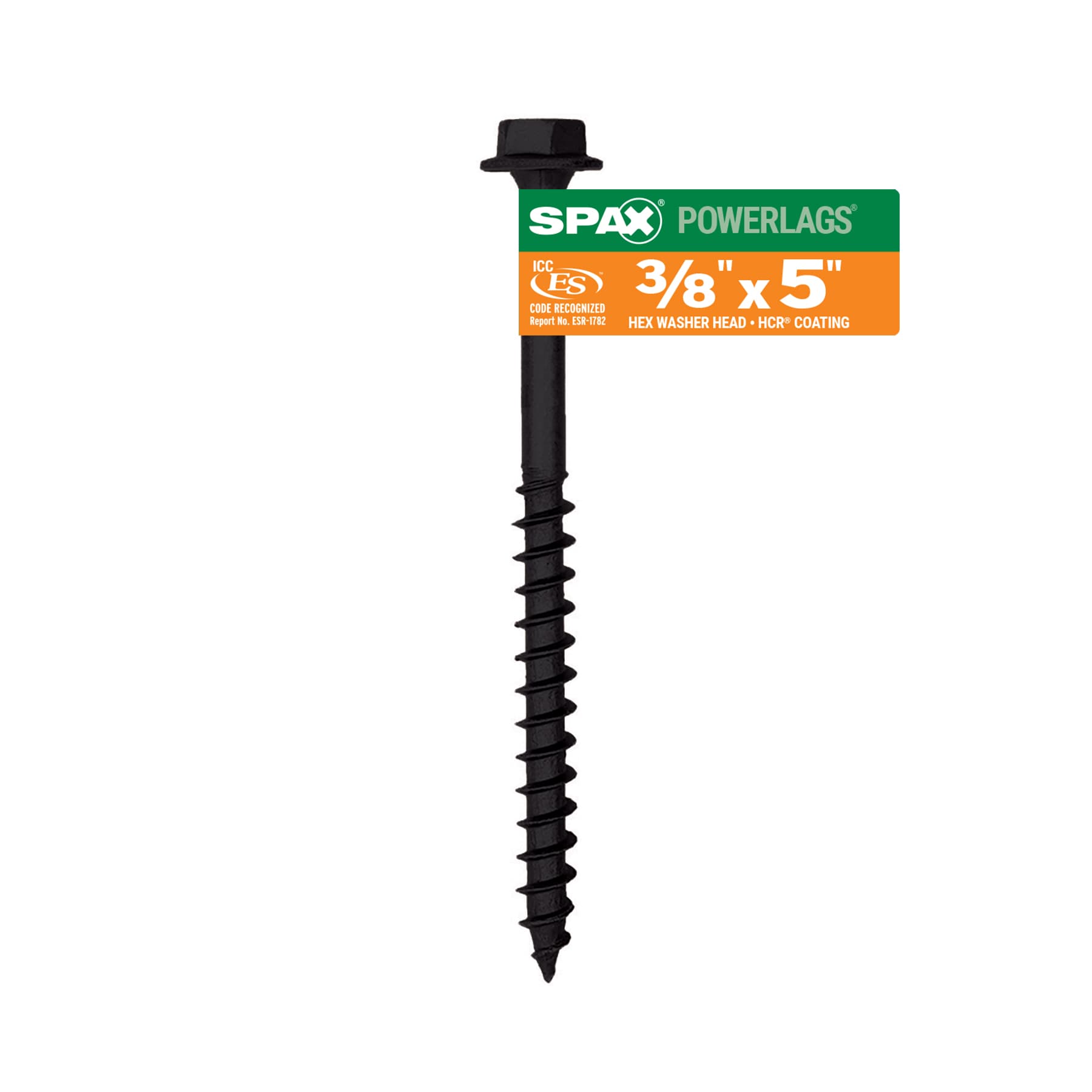 SPAX 4571820101277 3/8-in x 5-in Black Coated Hex -Head Exterior Structural wood screws