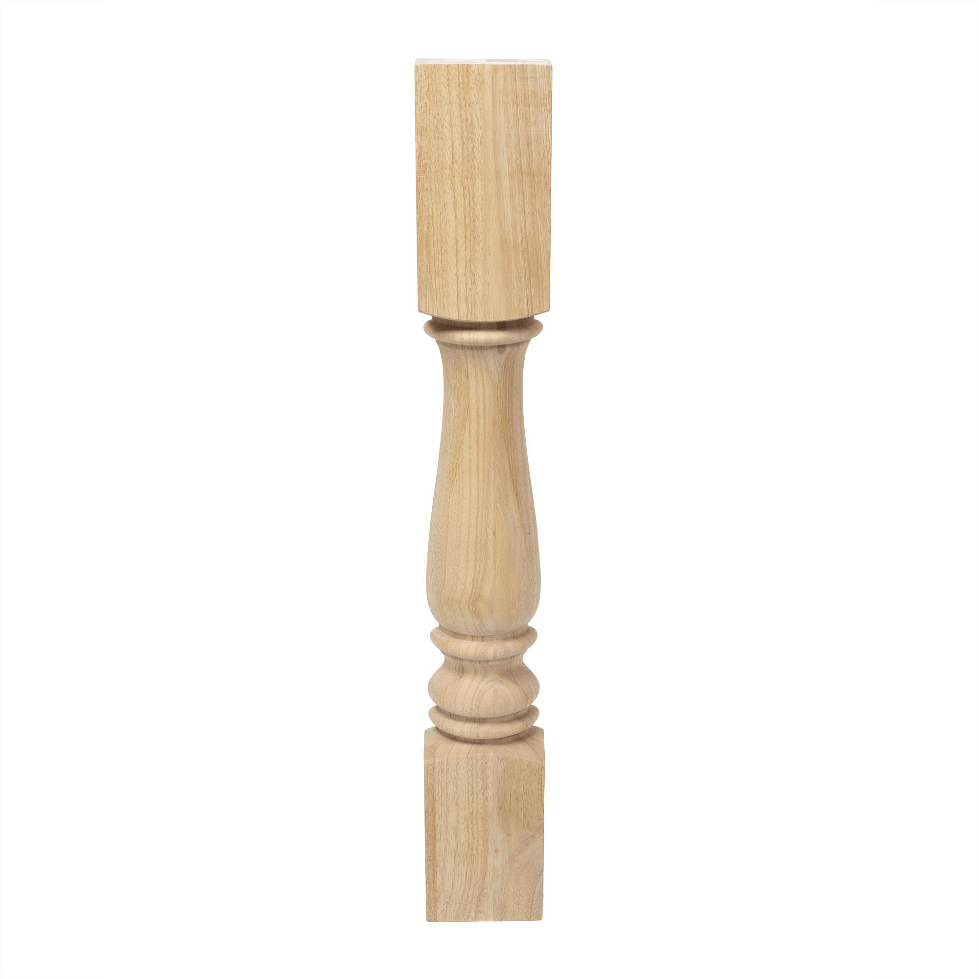 35.25" Unfinished Solid Hardwood Half Round Kitchen Island Leg