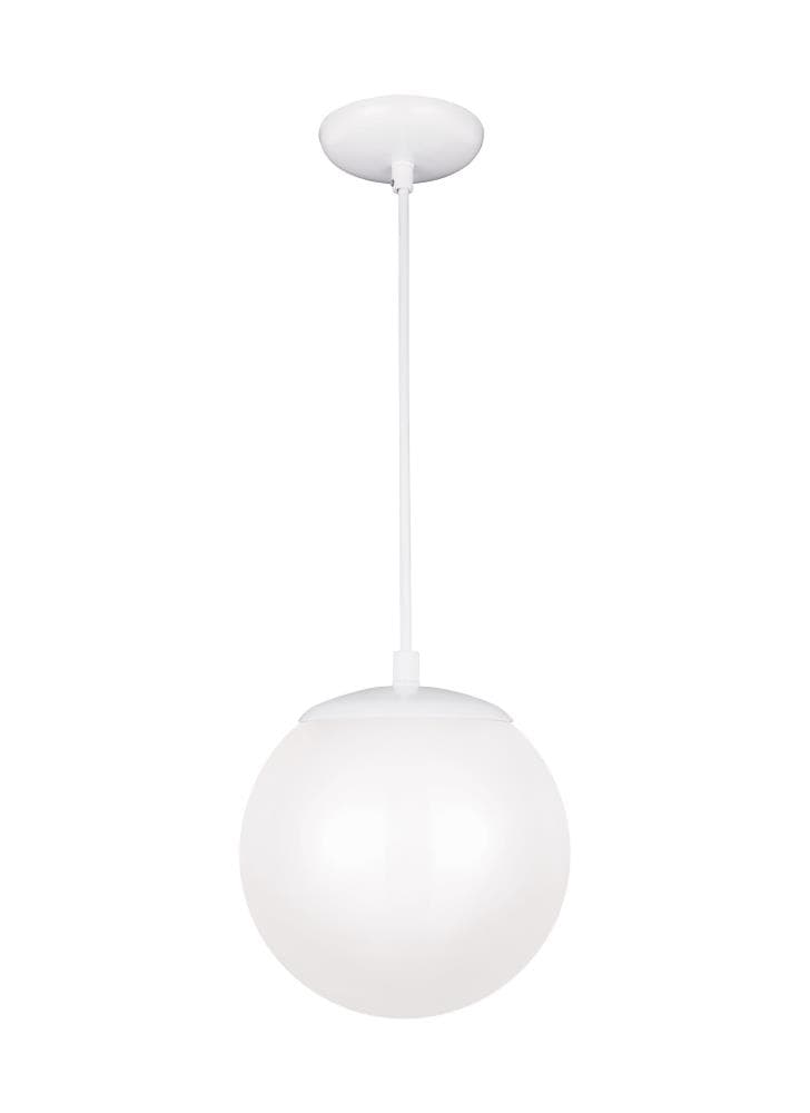 Generation Lighting 6018EN3-15 Leo 1 -Light White Modern/contemporary White glass Globe Mini Hanging Pendant light