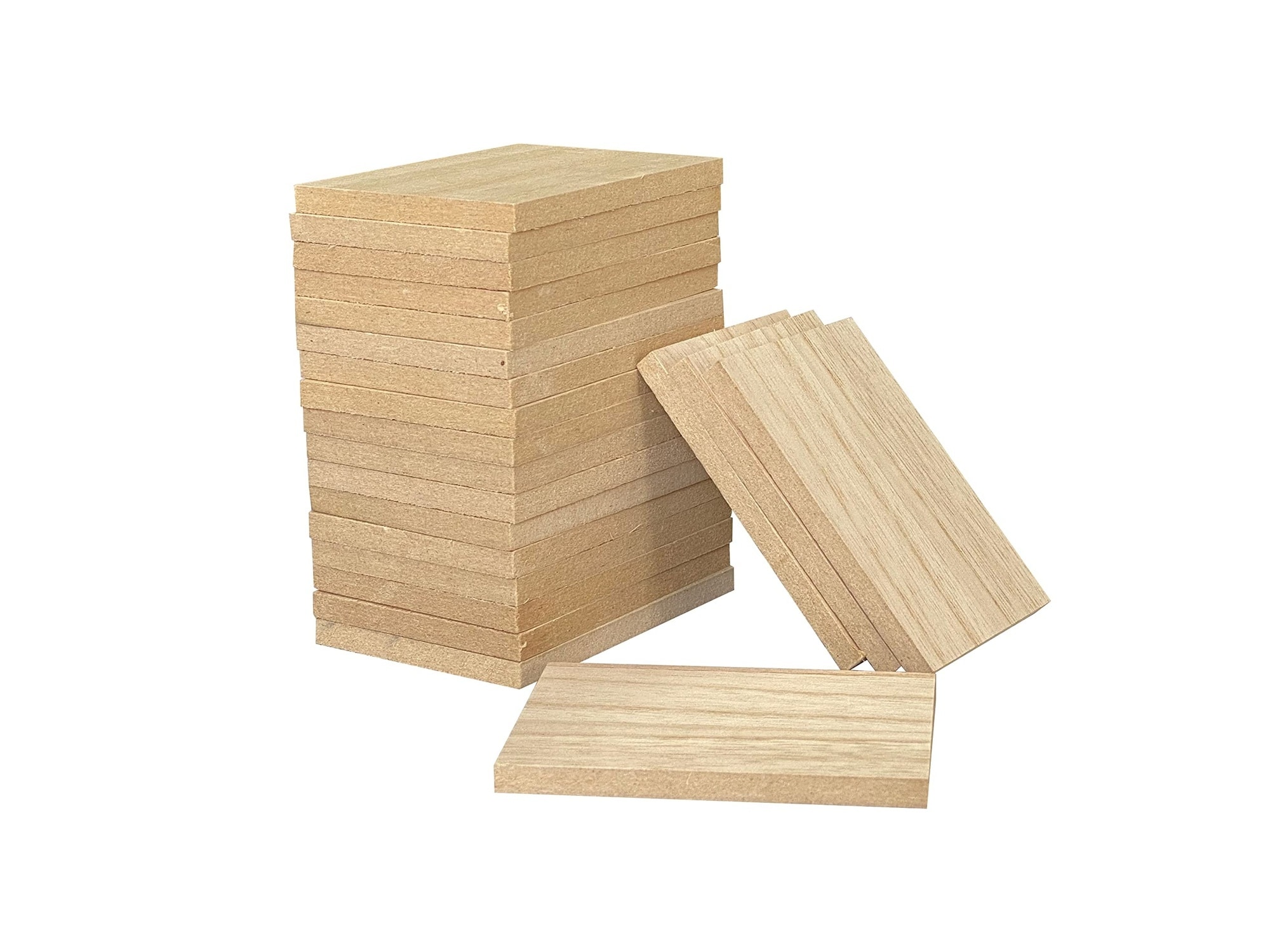 Etokfoks  36 Pack 2 5 x 3 5 in MDF Wood Cutouts 1 4 in Thick Smooth Double Sided DIY Party Home Decor