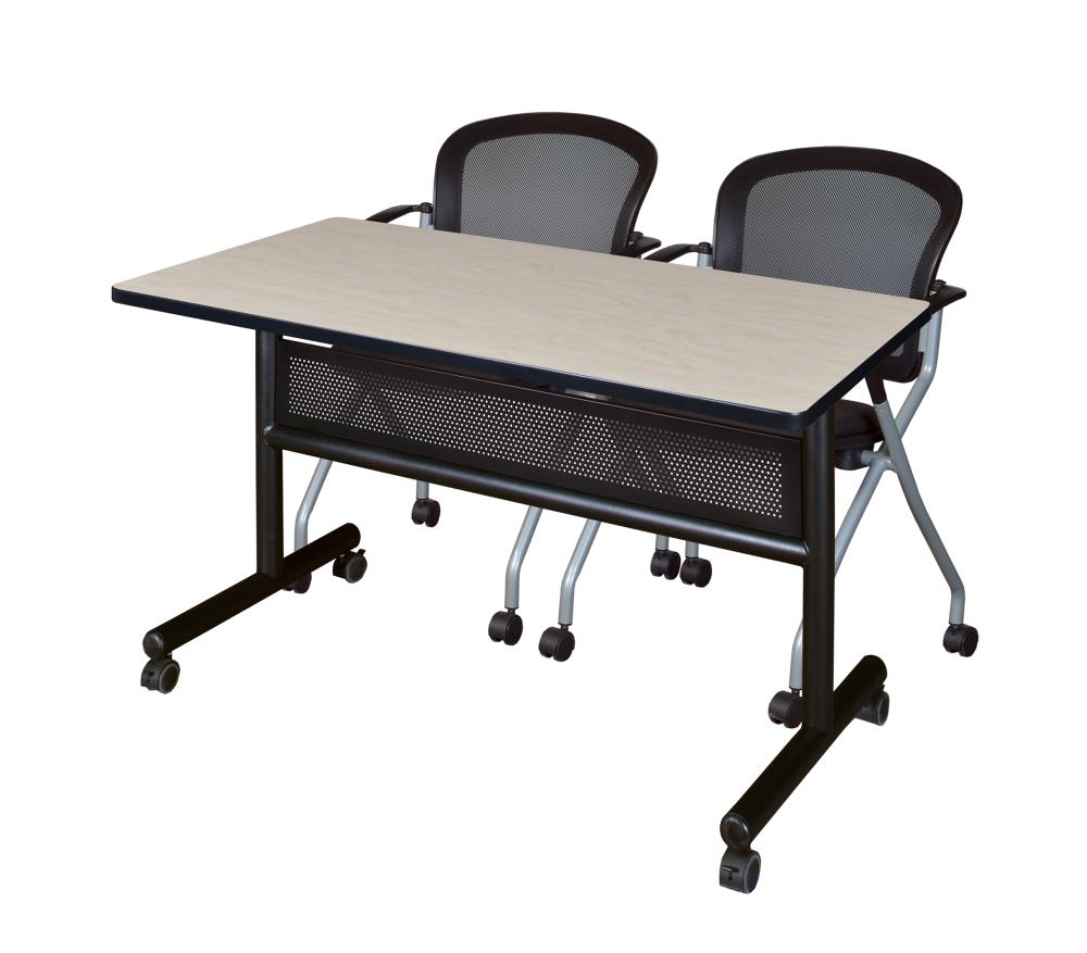 Regency MKFTM4824PL23BK Training Off-white 4-Person Training Table (42-in W x 29-in H)