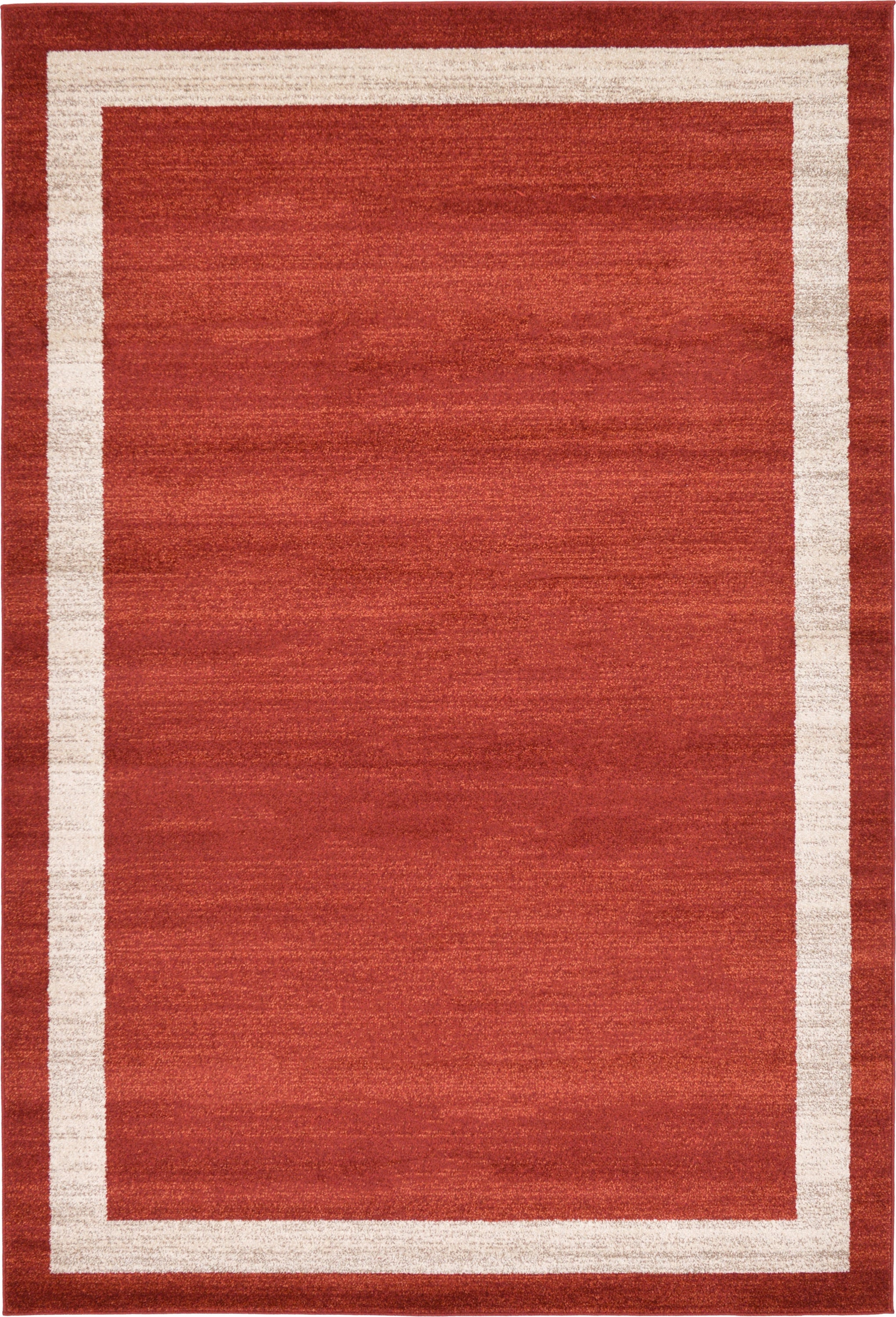 Unique Loom 3127300 Maria Del Mar 6 x 9 (ft) Loomed Polypropylene Terracotta/Ivory Rectangular Indoor Border Industrial Area rug