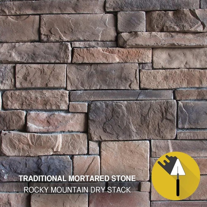 M Rock Rocky Mount Dry Stack 8 Sq Ft Manufactured Stone Veneer In The Department At Com - Dry Stack Stone Wall Installation Cost Per Square Foot