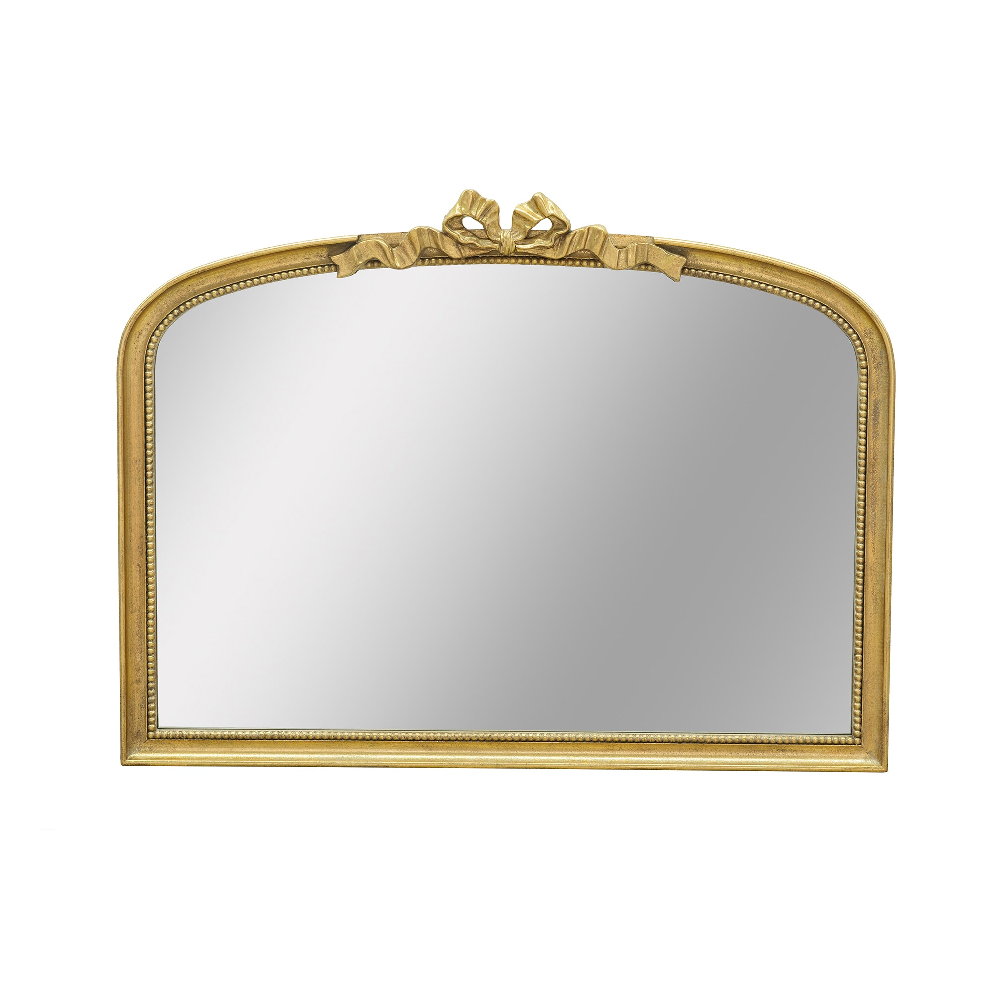 CESICIA W62D42 40-in W x 29.9-in H Arch Gold Framed Wall Mirror