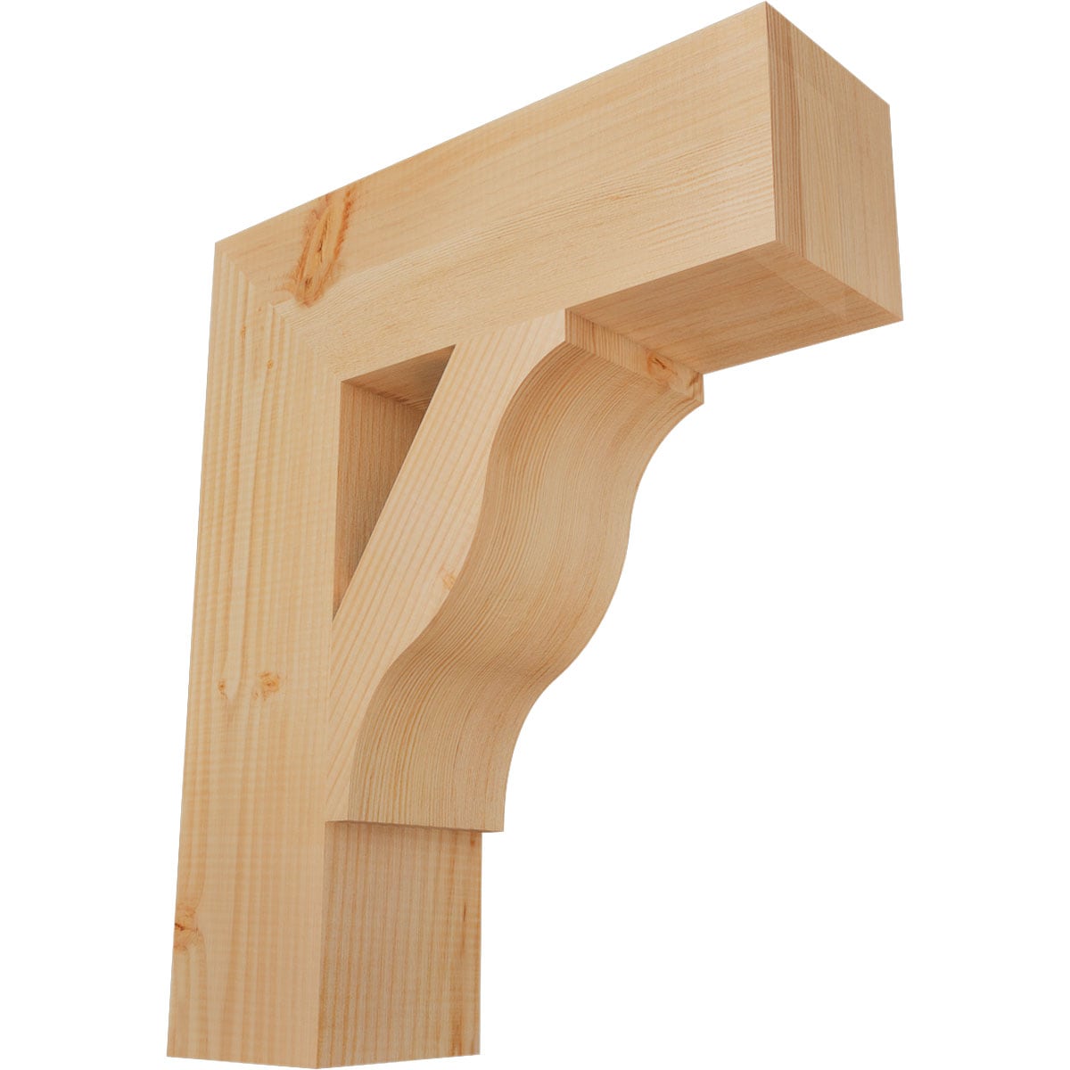 Ekena Millwork BKT06X20X24FST05SDF Funston Block Smooth 5-1/2-in x 20-in x 24-in Douglas fir Brown Wood Standard bracket