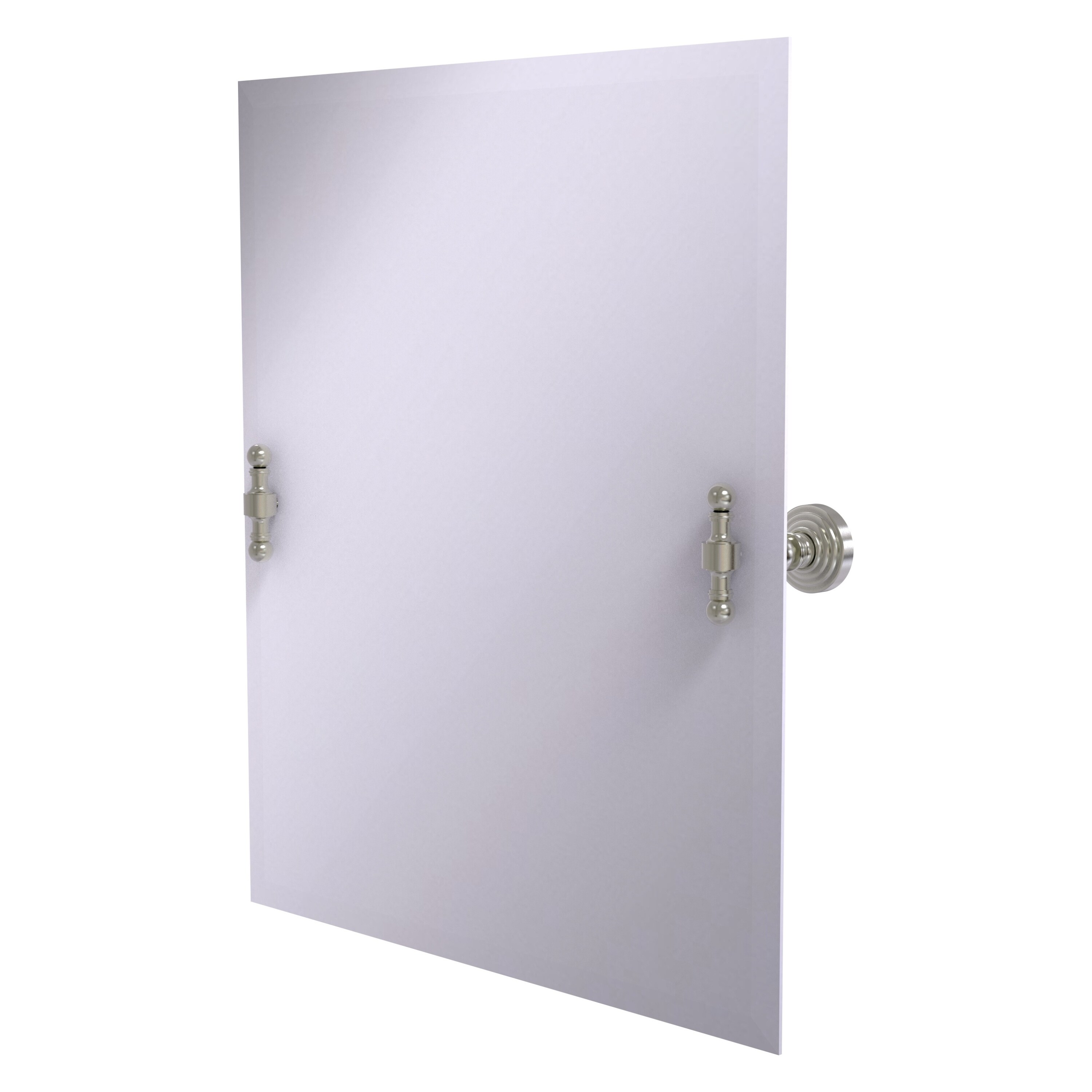 Allied Brass RW-92-SN Retro Wave 21-Inches x 26-Inches Beveled Frameless Rectangle Tilting Bathroom Vanity Mirror ( Satin Nickel )