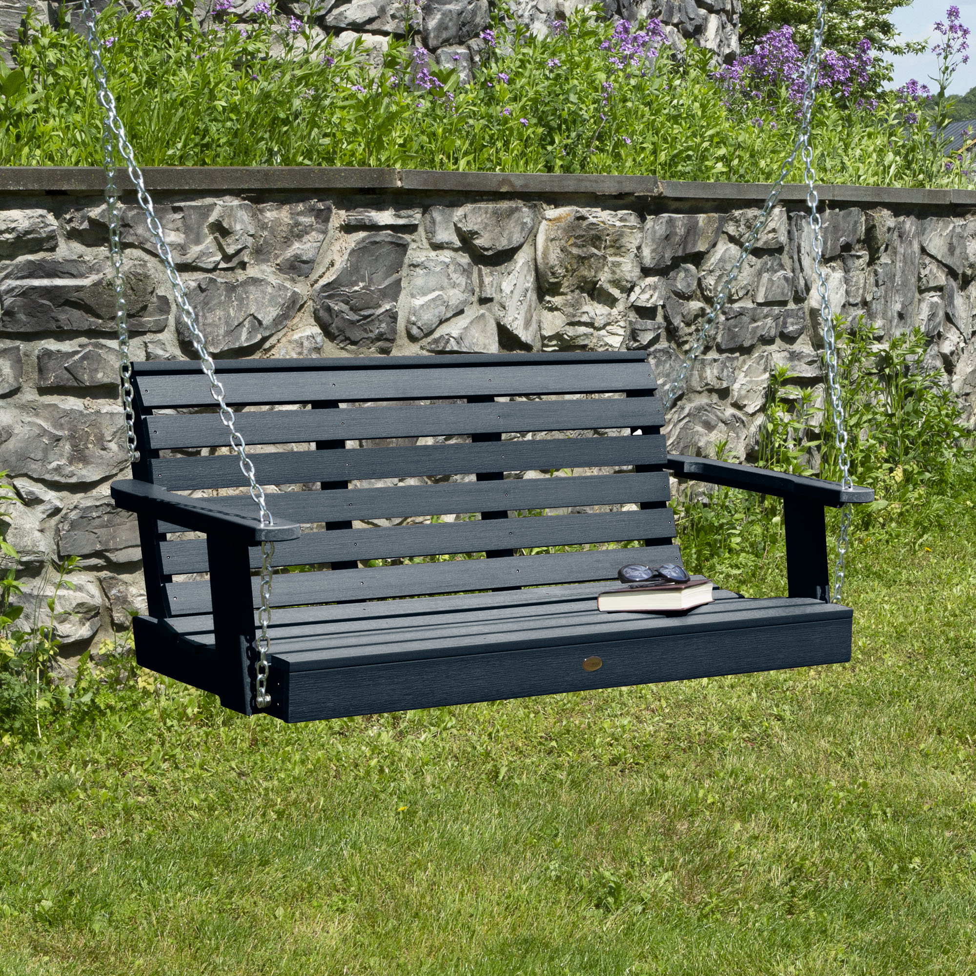 highwood AD-PORW2-FBE The Weatherly 2 -person Federal Blue Recycled plastic Outdoor Swing