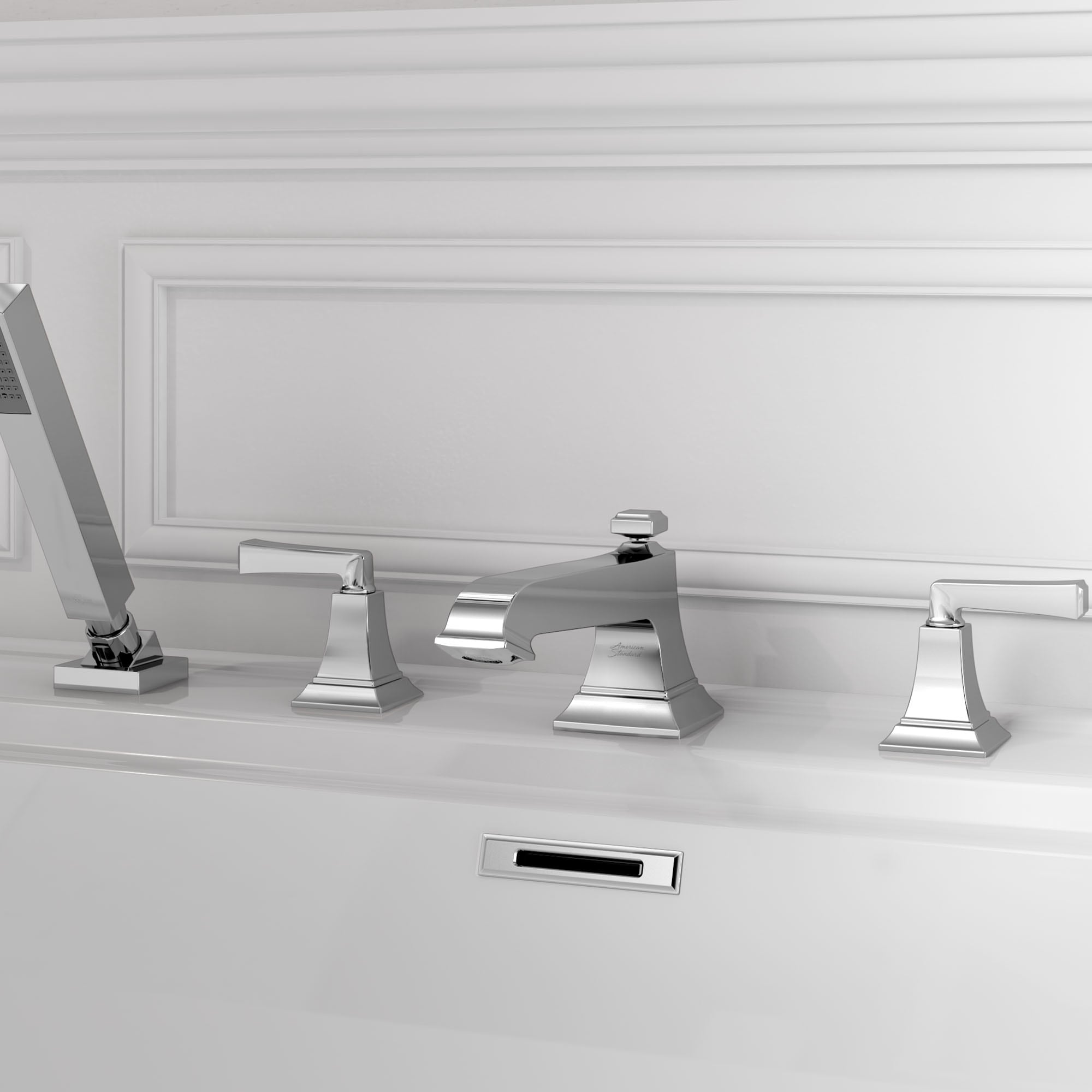 Polished Nickel Brass Roman Tub Faucet with Personal Shower