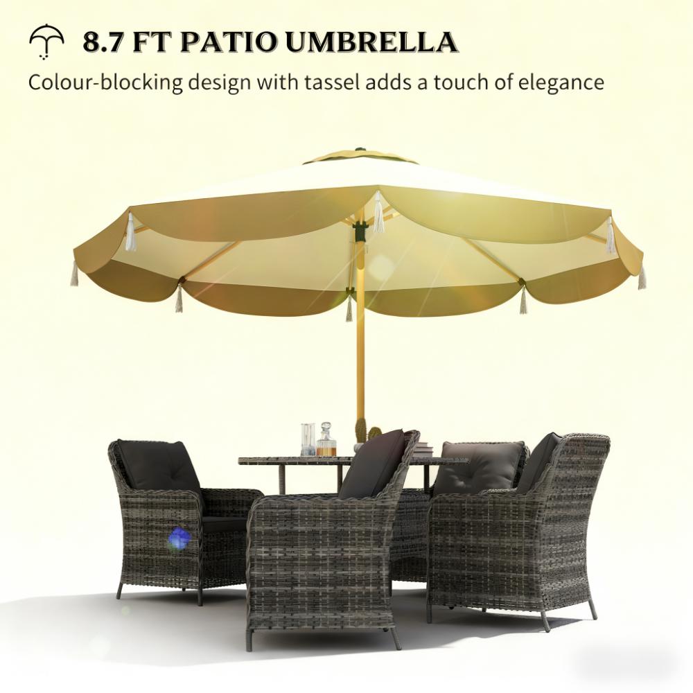 4 ft patio table umbrella Custom (4-Panel) With its durable construction and high Flash Furniture XU-DG-304860064-UB19BRD-GG 30" x