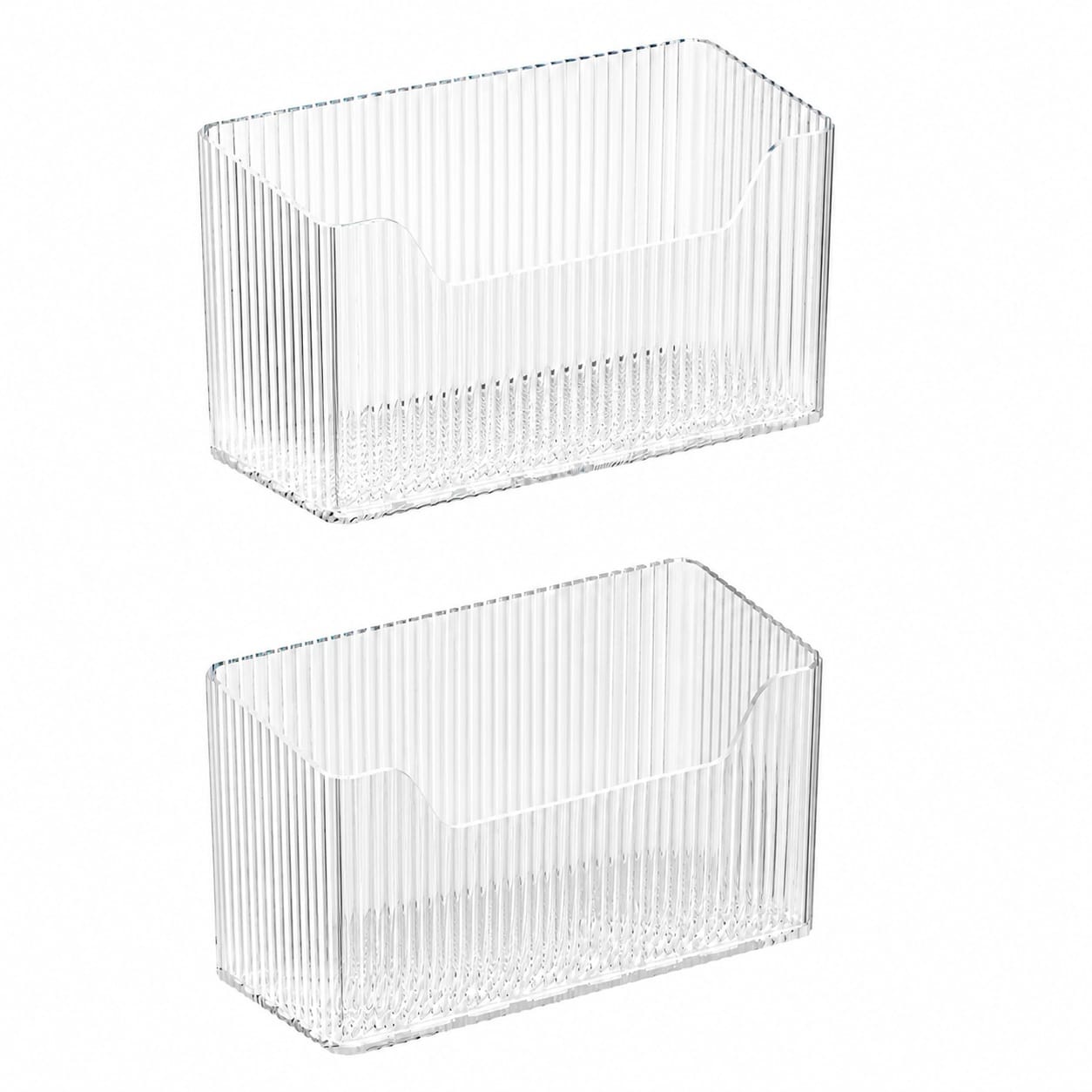 Aoibox  2 Pack Clear Adhesive Shower Caddy Bin No Drilling Stackable Cabinet Door Wall Organizer for Bath Kitchen
