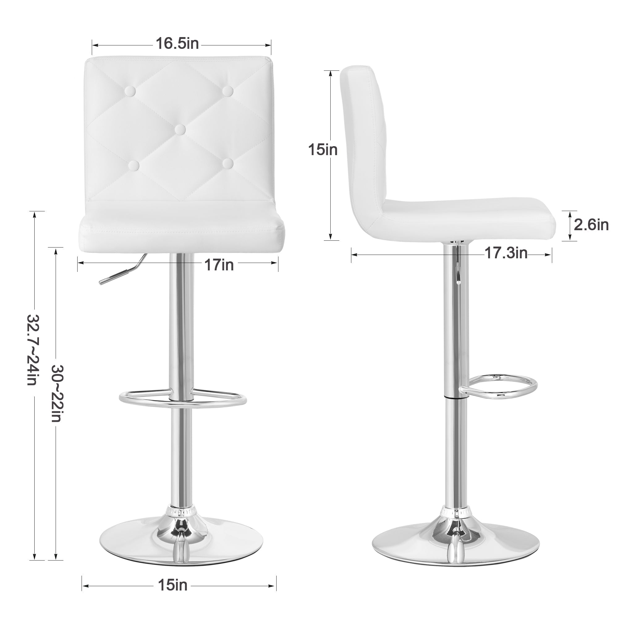 Vecelo LOE-C06-WHT stools - View #3