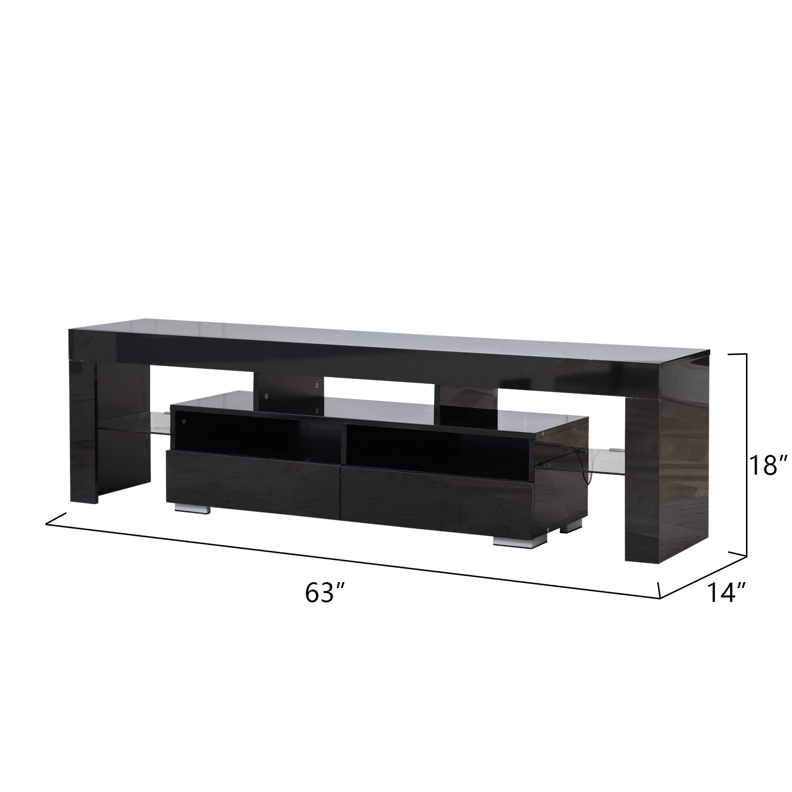 Canmov TV Stand Modern/Contemporary Black TV Stand (Accommodates TVs up to  60-in)