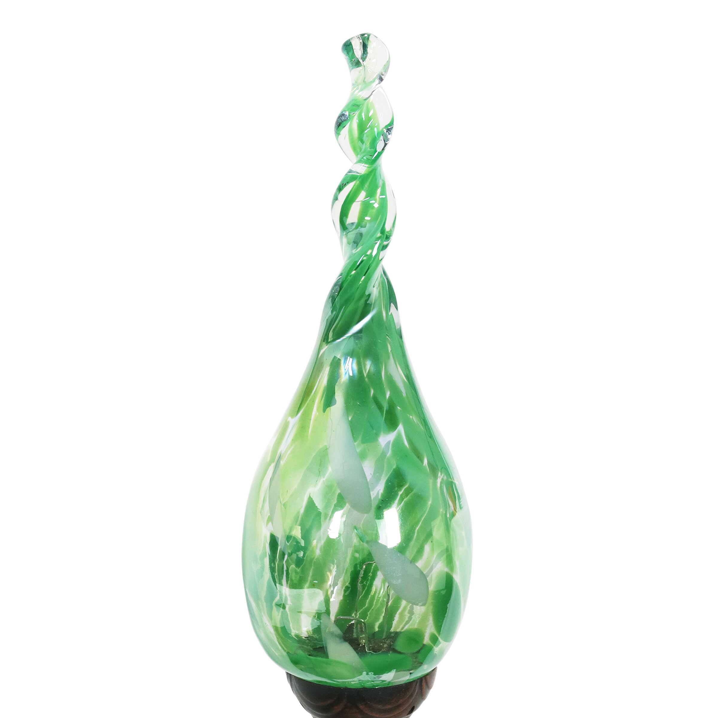 Exhart 36-in Green Glass Solar Assorted Stake in the Garden Stakes & Shepherds  Hooks department at