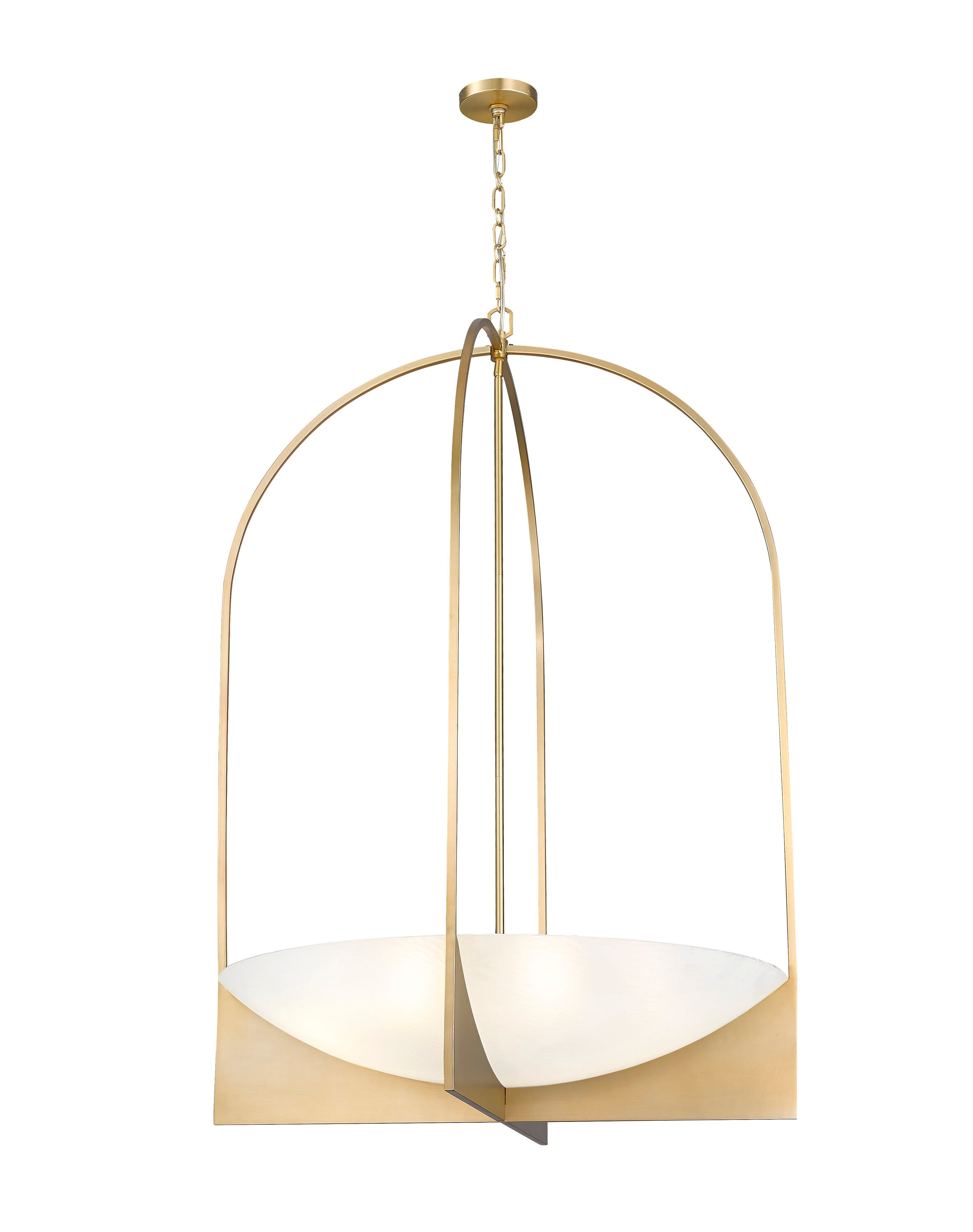 Modern Gold and Black 8-Light Steel Chandelier with Red Shades