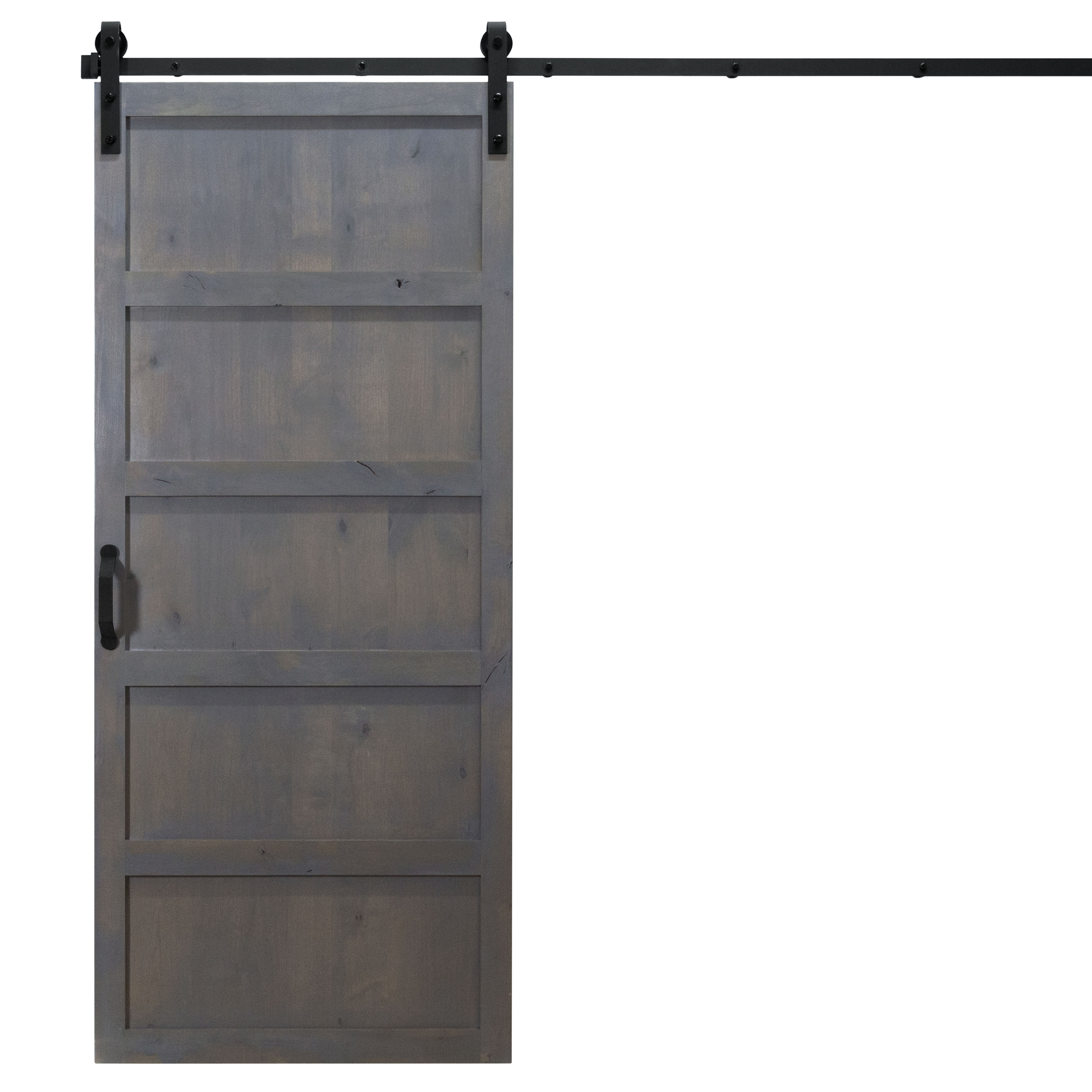 Lubann 32 in. x 84 in. Ready-To-Assemble British Brace Hardwood Knotty Alder Interior Barn Door Slab, Natural wood/unfinished