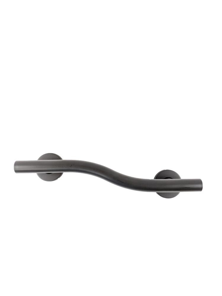 CSI Bathware BAR-WR24-TW-125-MB Wave Shaped 20-in Matte Black Wall Mount ADA Compliant Grab Bar (500-lb Weight Capacity)