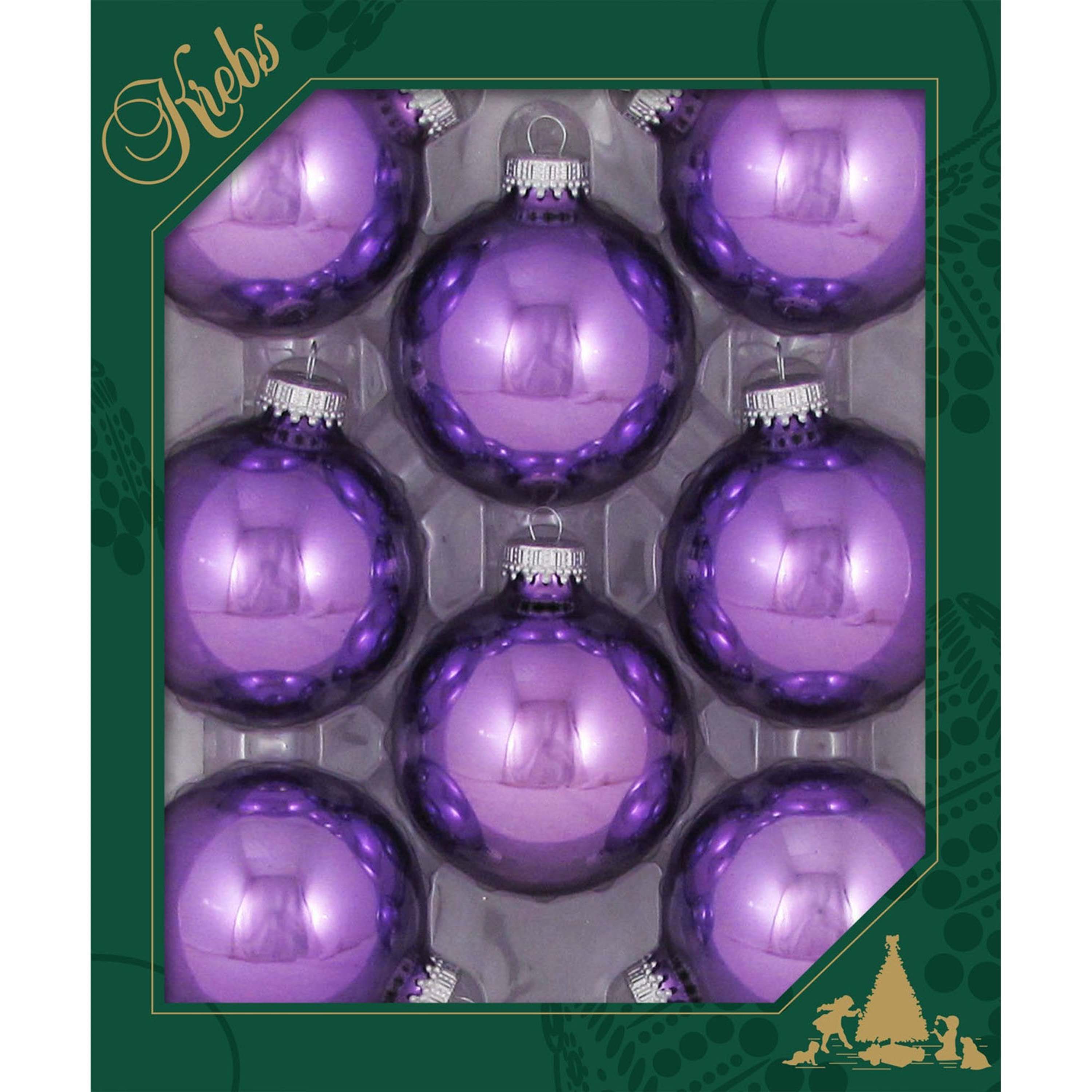 Krebs KBX02302 8 -Pack Purple Standard Indoor Ornament set
