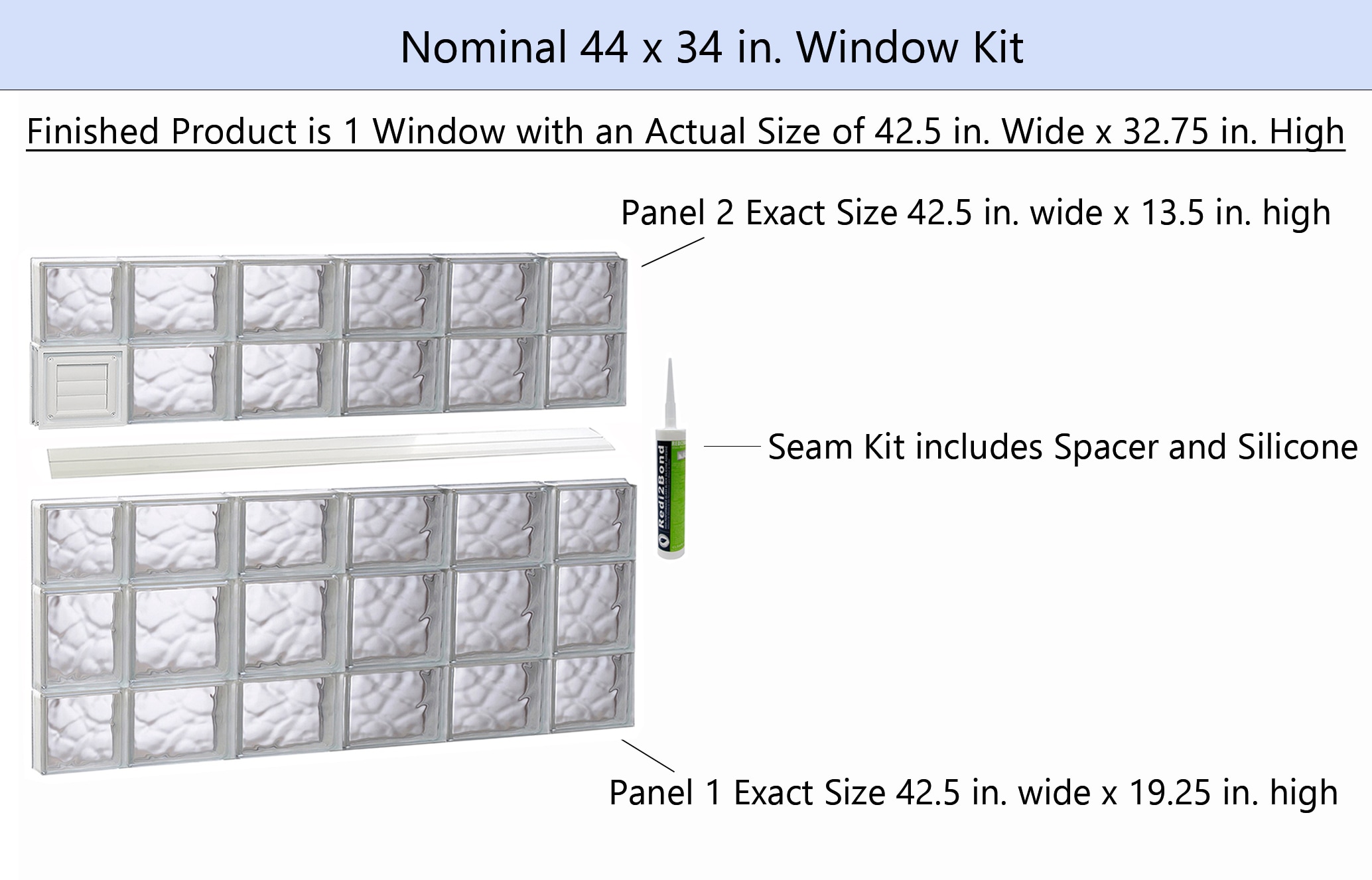 REDI2SET D4434DC Glass-Block-Windows - View #2