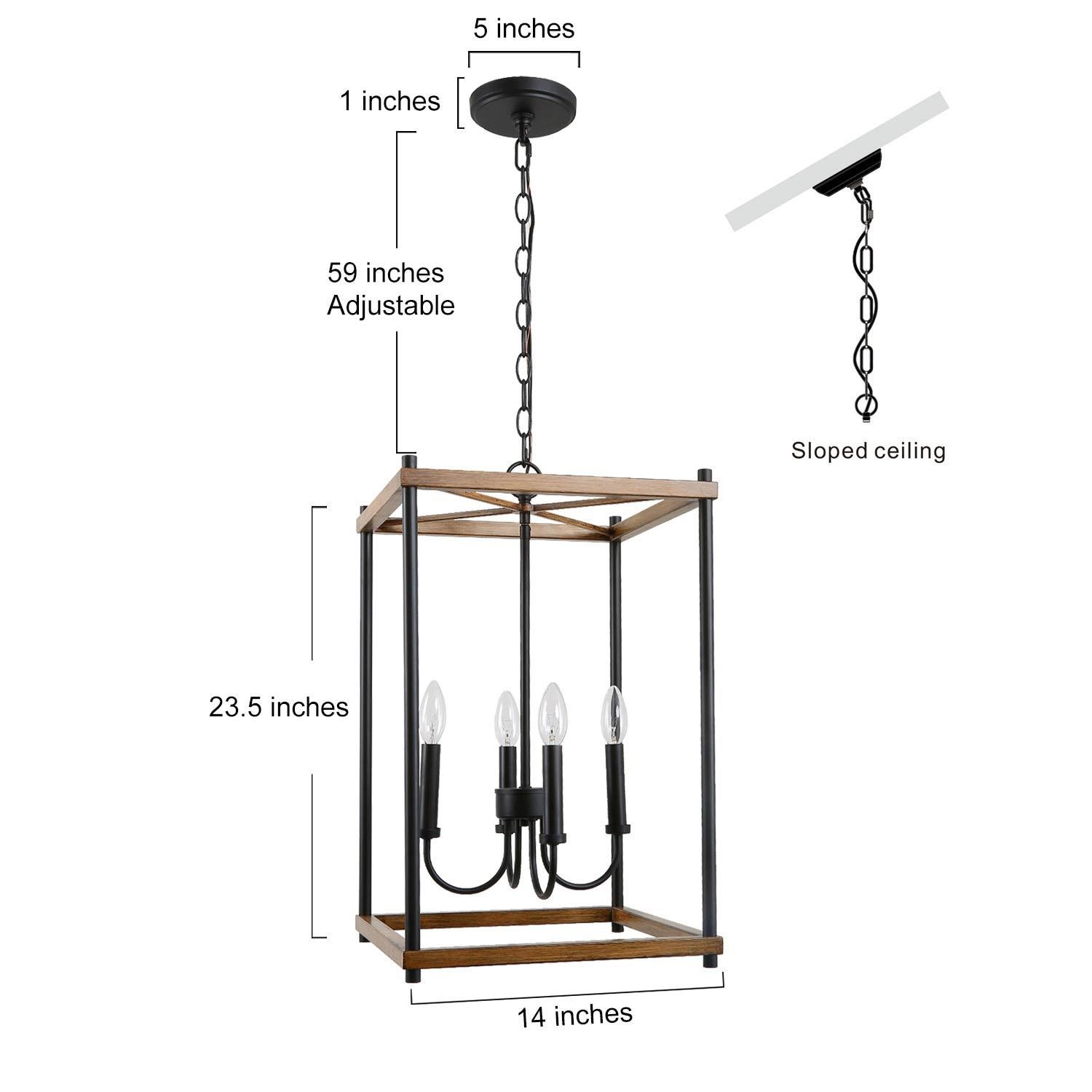 LNC Chet III 4-Light Black Farmhouse Led Chandelier YMQ2QNLWS3605M6 at ...