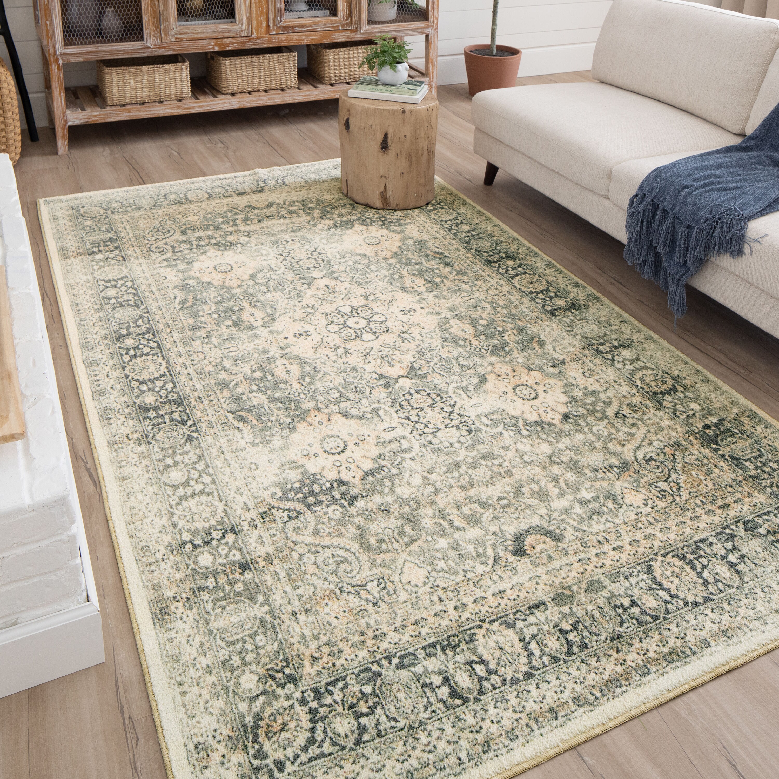 Mohawk Home Prismatic 8 x 10 Grey Indoor Border Area Rug in the Rugs ...