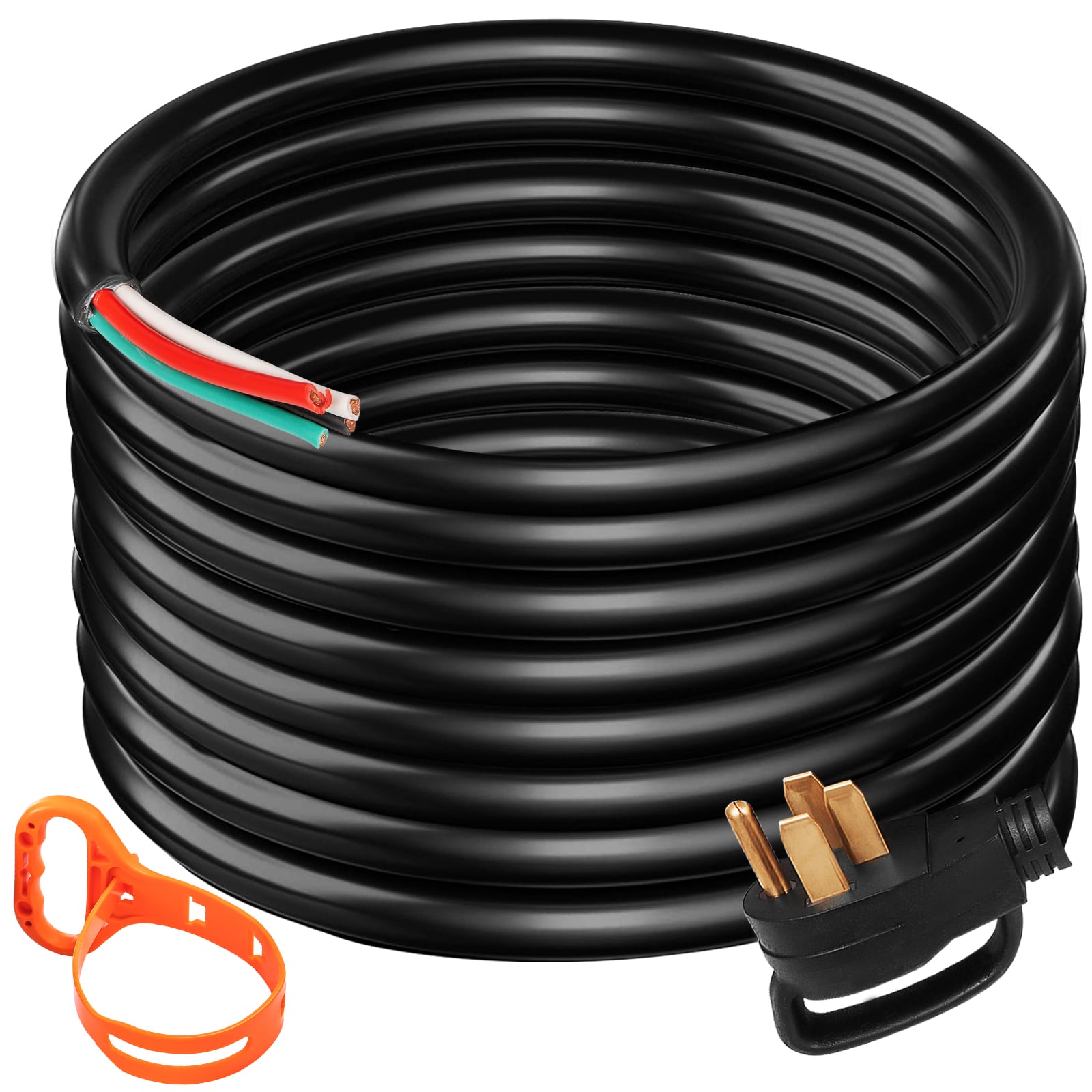 VEVOR 25ft 50A RV Camp Power Cord Generator Cord 6/3 + 8/1 AWG NEMA 14-50P to Bare Wire #SCFDJYCX25FT01497V1