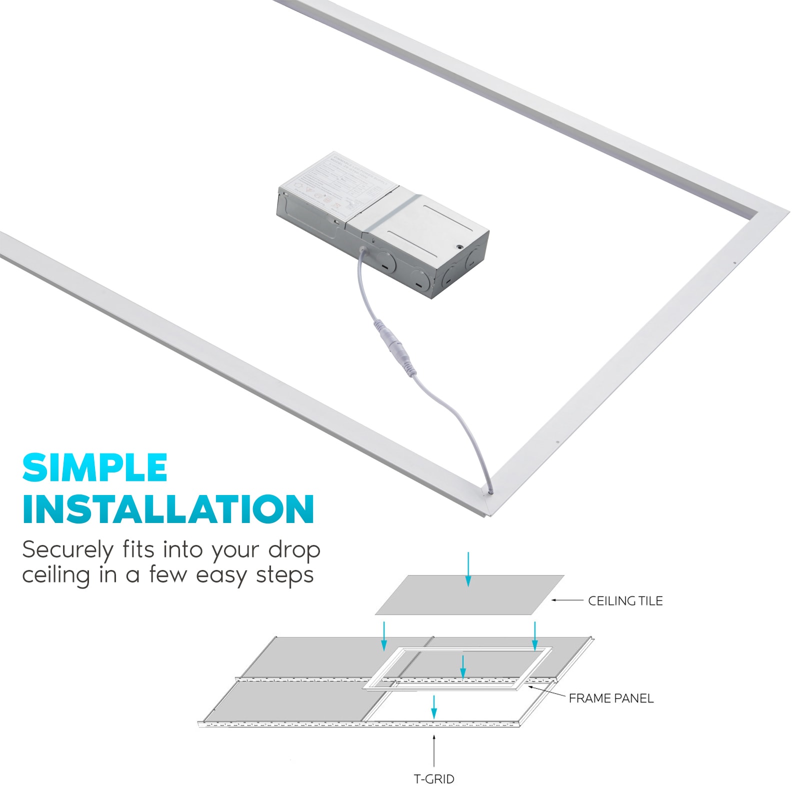 Luxrite 4-Pack 4-ft X 2-ft Adjustable-Lumen Switchable White LED Panel ...