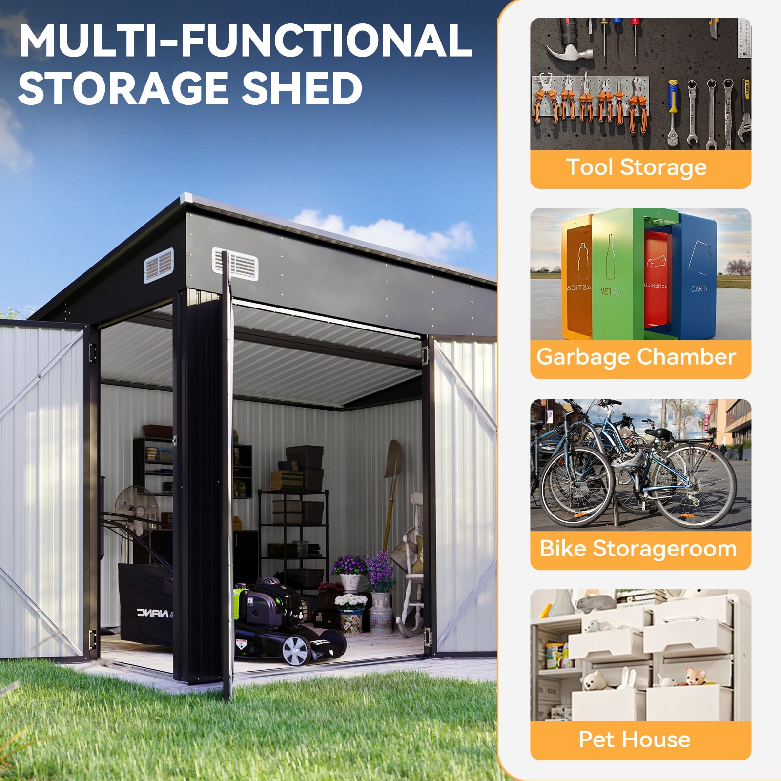 AOXUN AX-00403B Metal-Storage-Buildings-Sheds - View #5