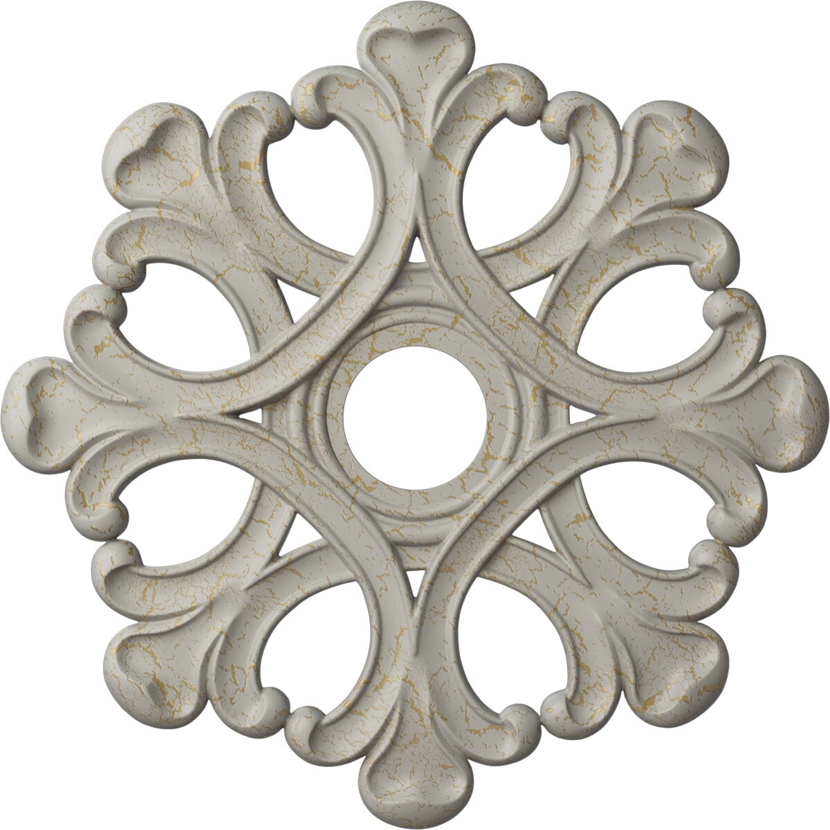 Ekena Millwork CM20ANPCC Angel 20.875-in W x 20.875-in L Painted Pot Of Cream Crackle Polyurethane Whole Ceiling Medallion