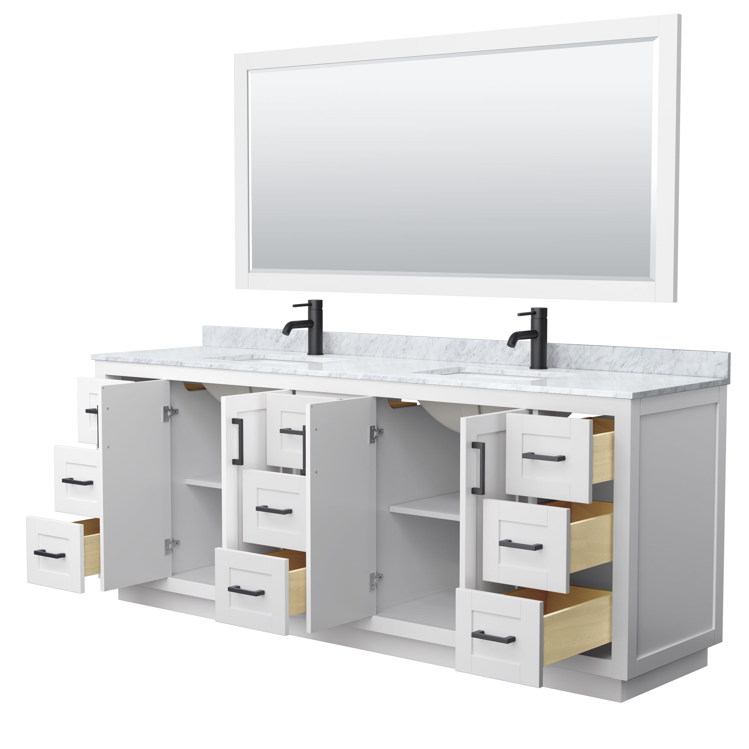 Wyndham Collection WCF292984DWBCMUNSM70 Bath-Vanity-Combo - View #3