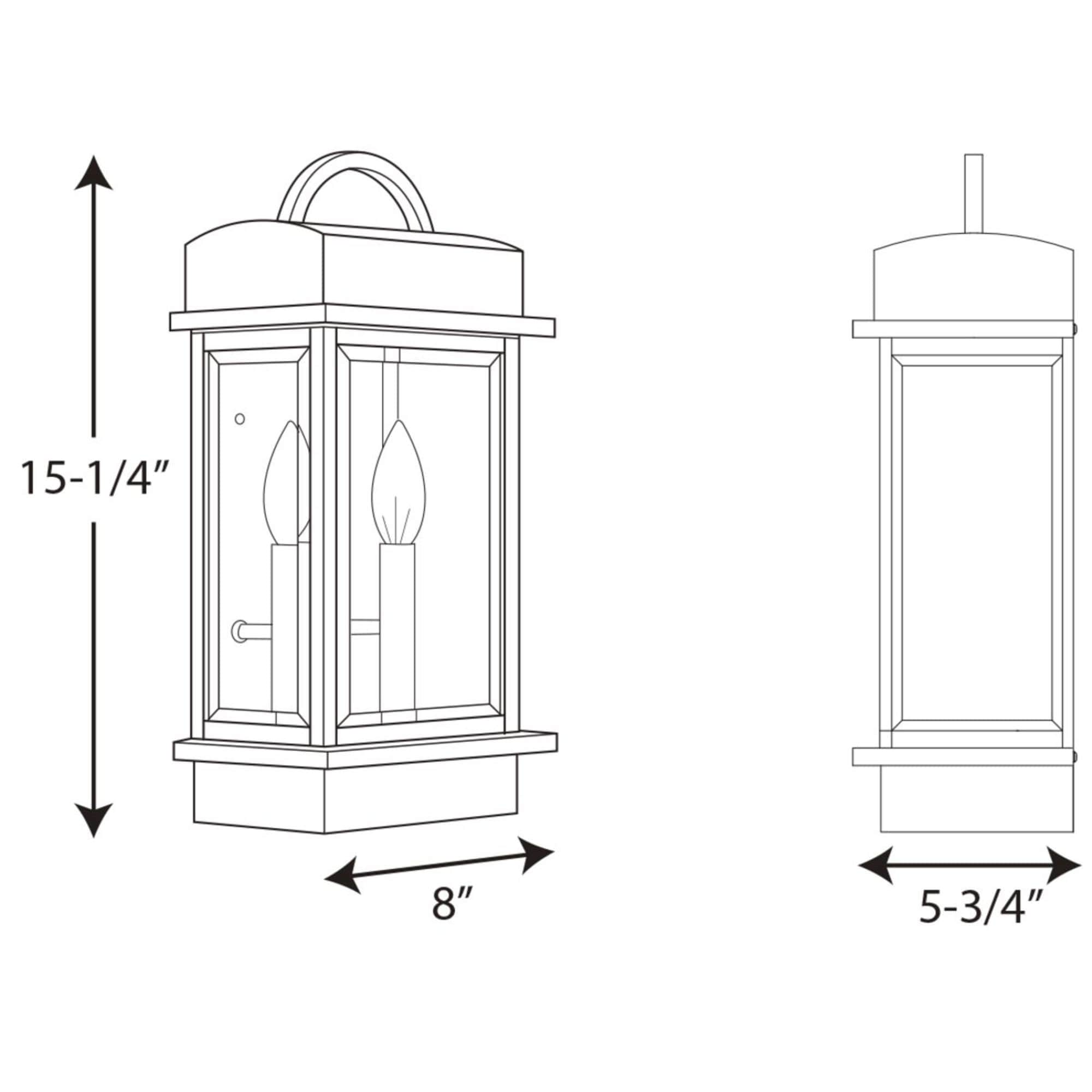 Antique Bronze 15.25" Steel Lantern with Beveled Glass