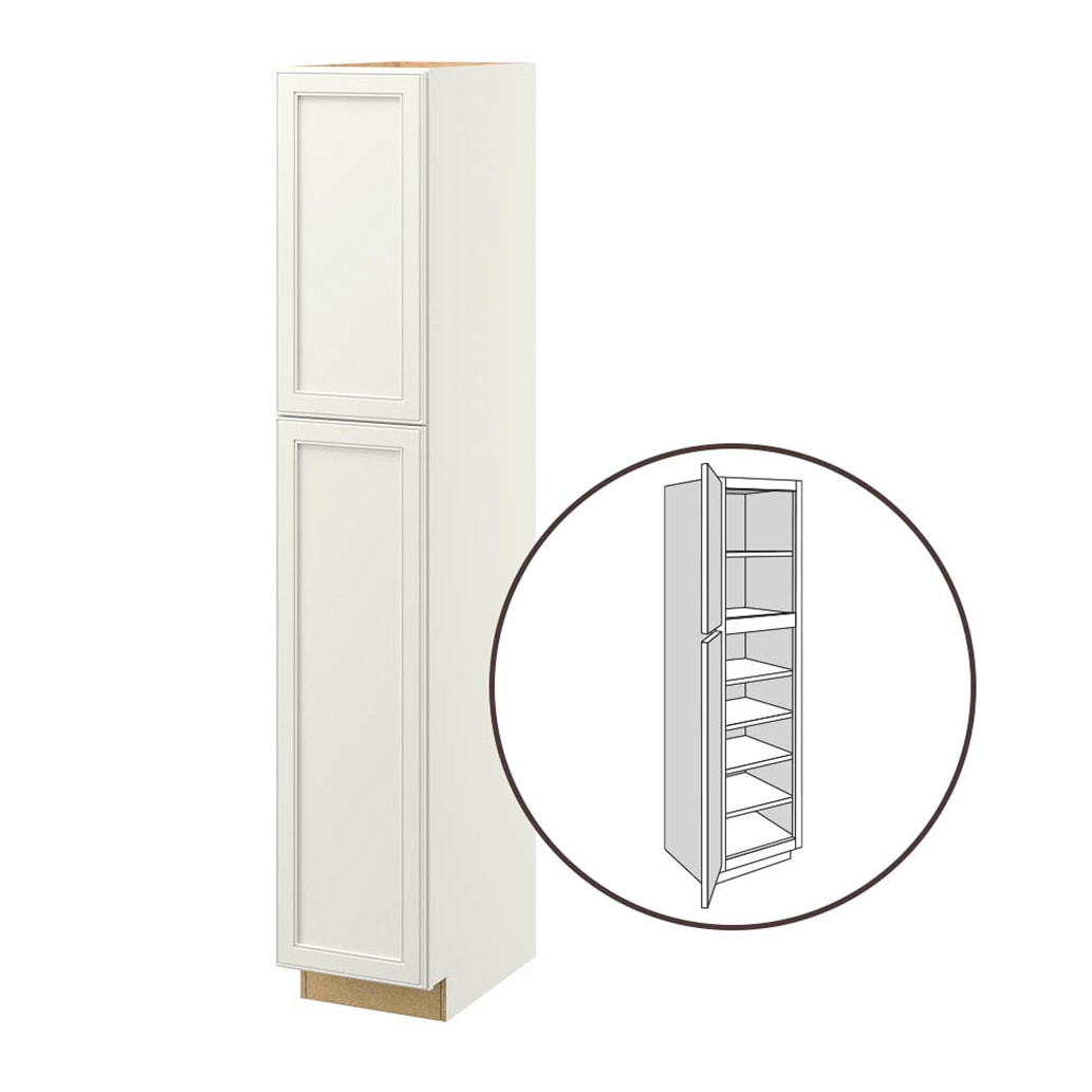 allen + roth McKeller 24-in W x 84-in H x 24-in D Linen Pantry Fully Assembled Cabinet (Flat Panel Square Door Style)