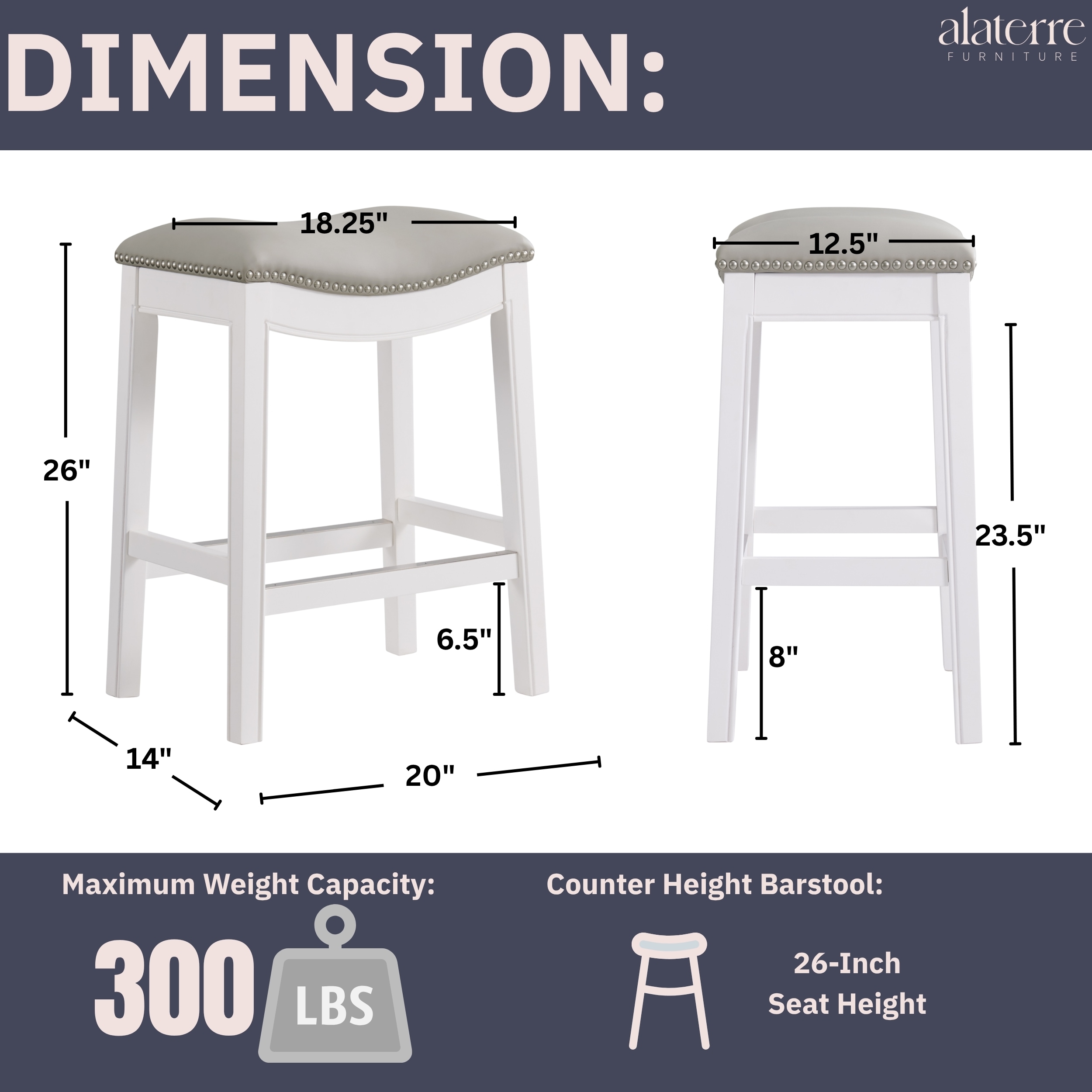 Alaterre Furniture ANWL03PDC stools - View #4