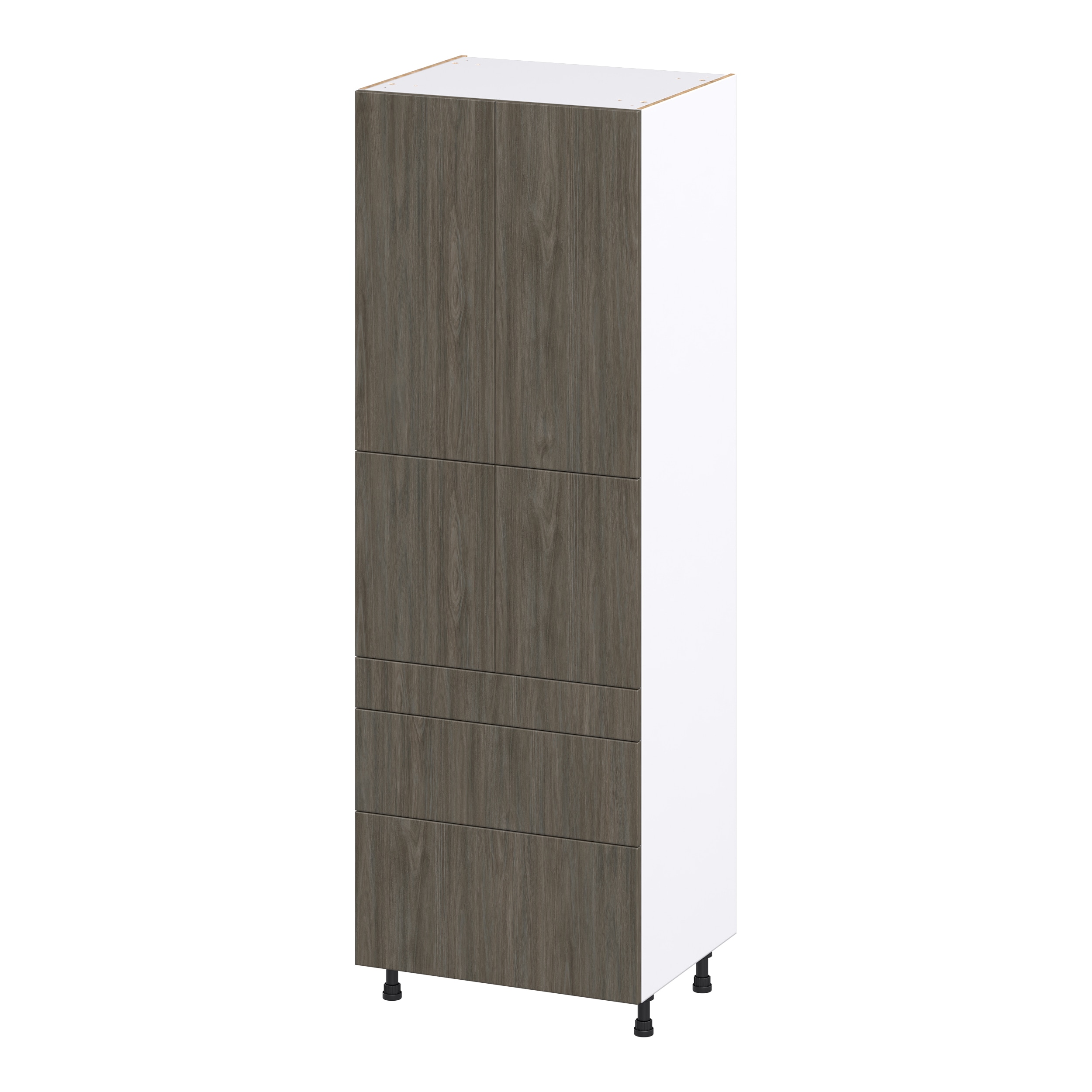 Hugo&Borg DST3D302489.5I2-SA Savane 30-in W x 89.5-in H x 24-in D Textmel 5 -Drawers Pantry Fully assembled Cabinet (Flat Panel Slab)