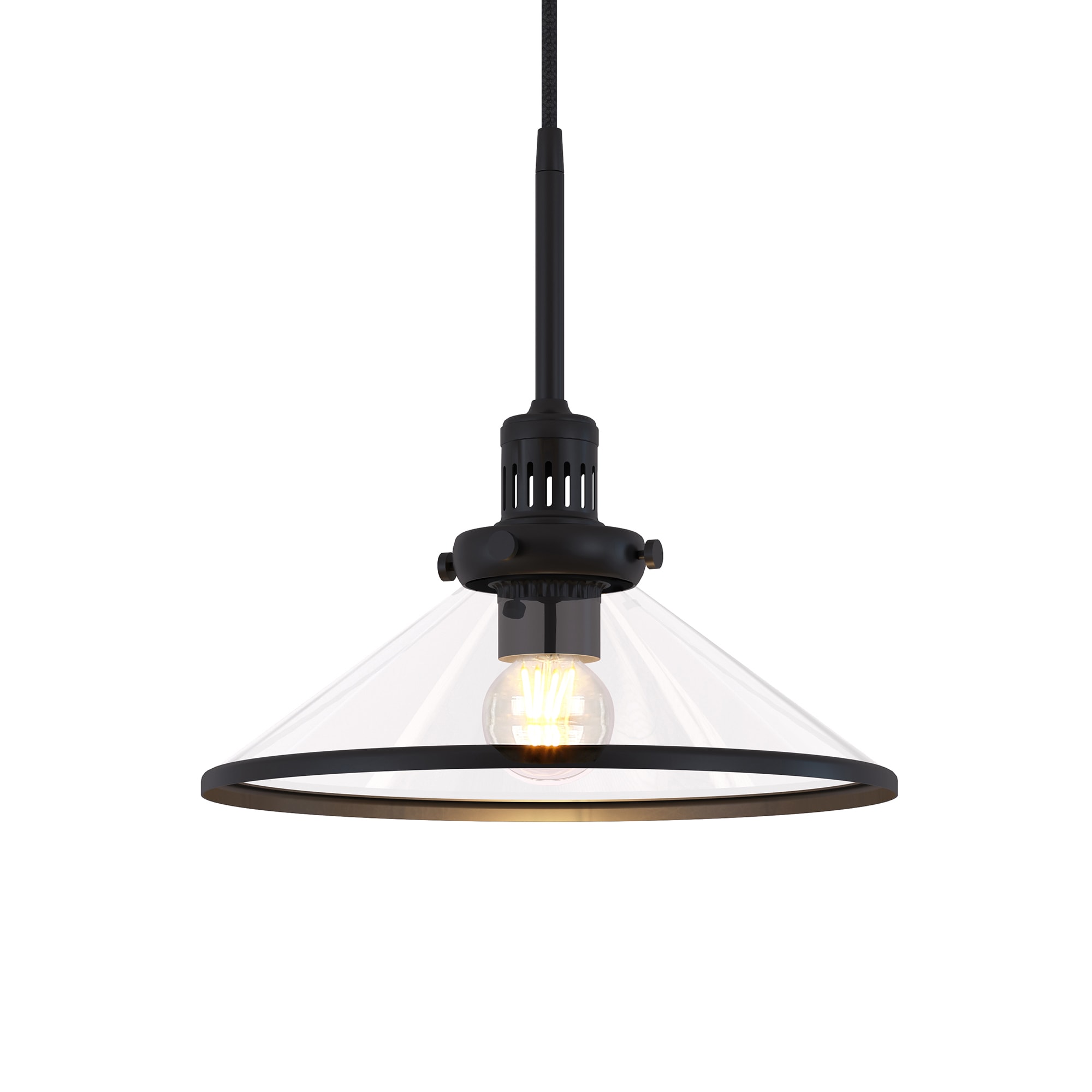 Milo Black Brushed Nickel Glass Dome Pendant Light