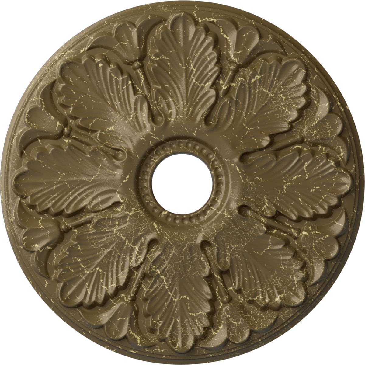 Ekena Millwork CM24MIMMC Milan 24.5-in W x 24.5-in L Painted Mississippi Mud Crackle Polyurethane Whole Ceiling Medallion