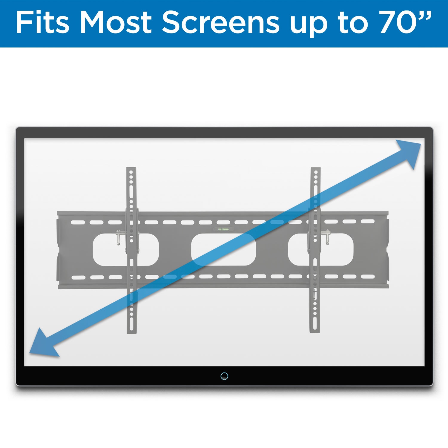 Black Steel Low-Profile Tilting TV Wall Mount for 42-90 inch Screens