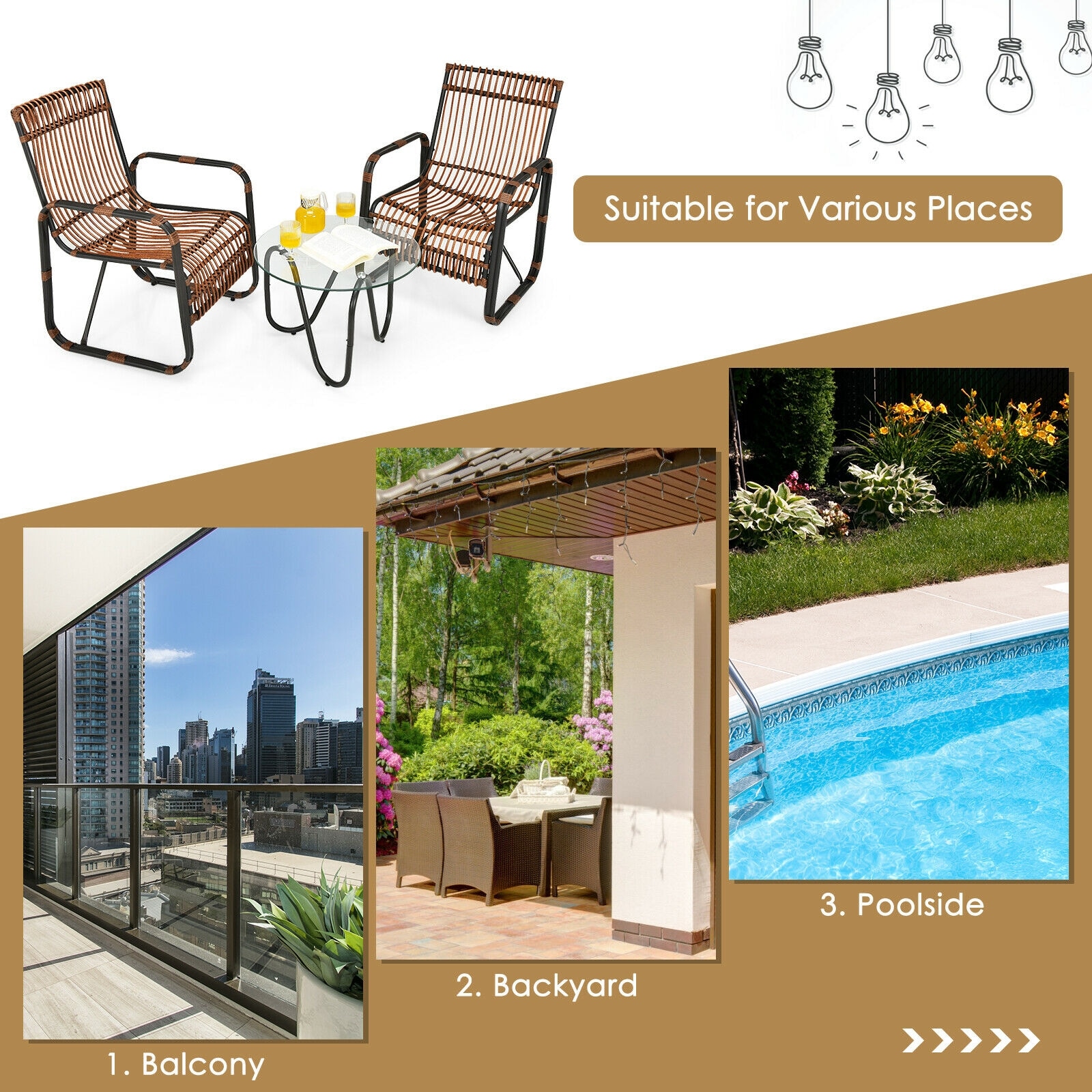 Forclover HBV-HW644 Patio-Conversation-Sets - View #6