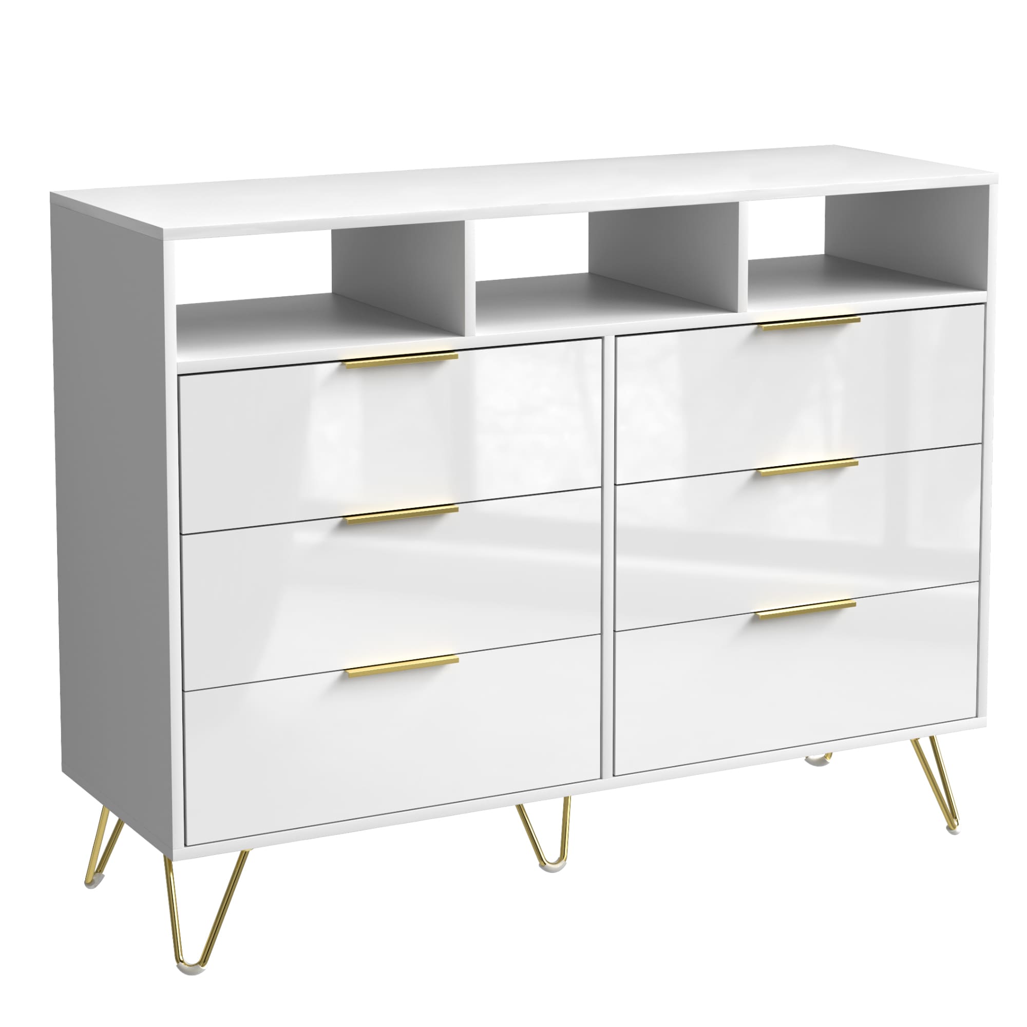  DG47B01-B-LW1 White 6 -Drawer Standard dresser