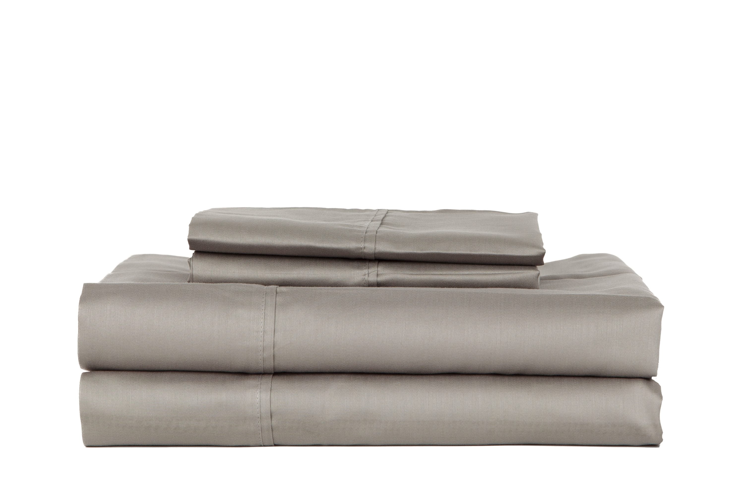  CH-410K-PL-SAT-GRY King 410 -Thread Count Cotton Grey Bed Sheet Set