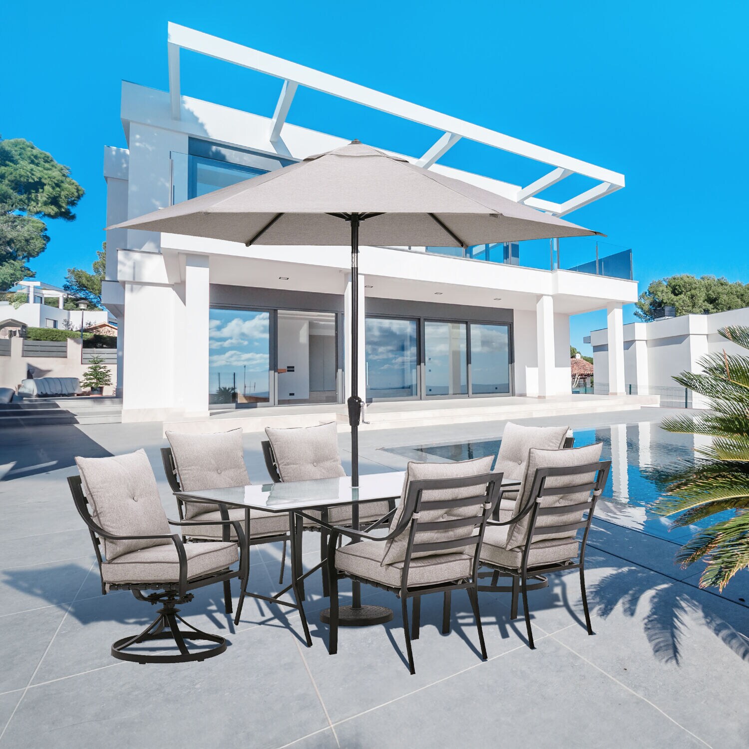Hanover LAVDN7PCSW2-SLV-SU Patio-Dining-Sets - View #15