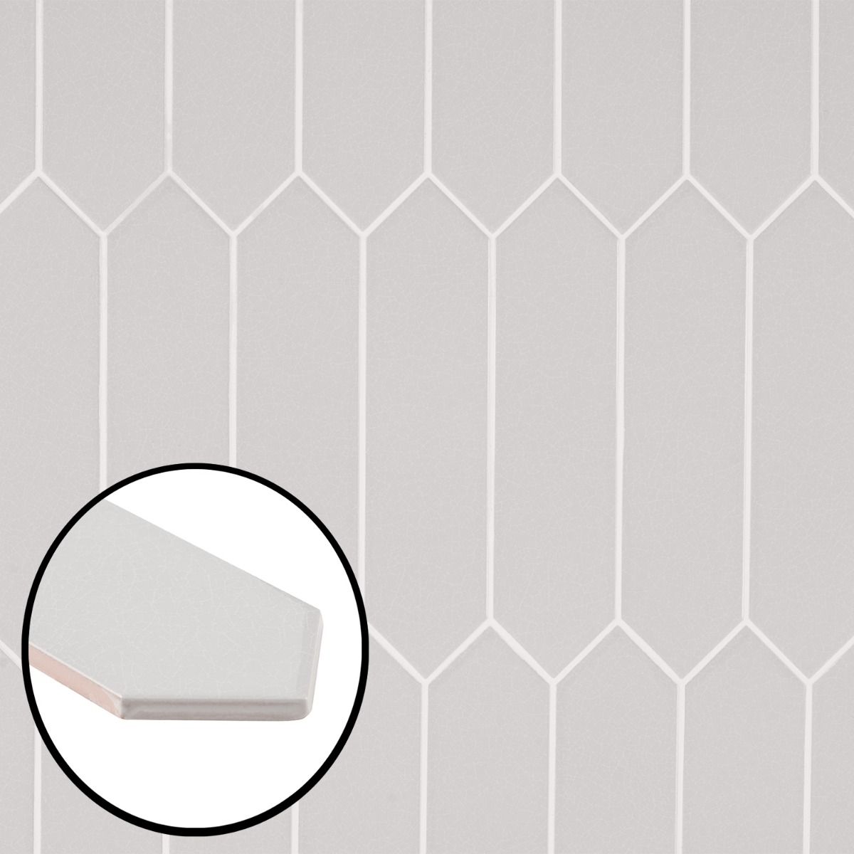 Artmore Tile EXT3RD106378 Camino Gray 3-in x 12-in Polished Ceramic Encaustic Hexagon Standard Wall Tile ( 5.91-sq ft Carton )