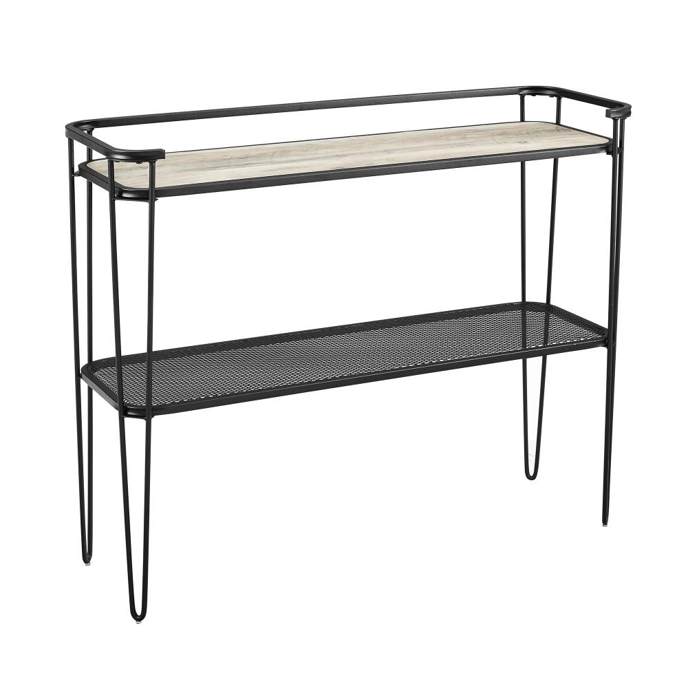 Walker Edison LWF42LOETGW Industrial Grey Wash Console Table