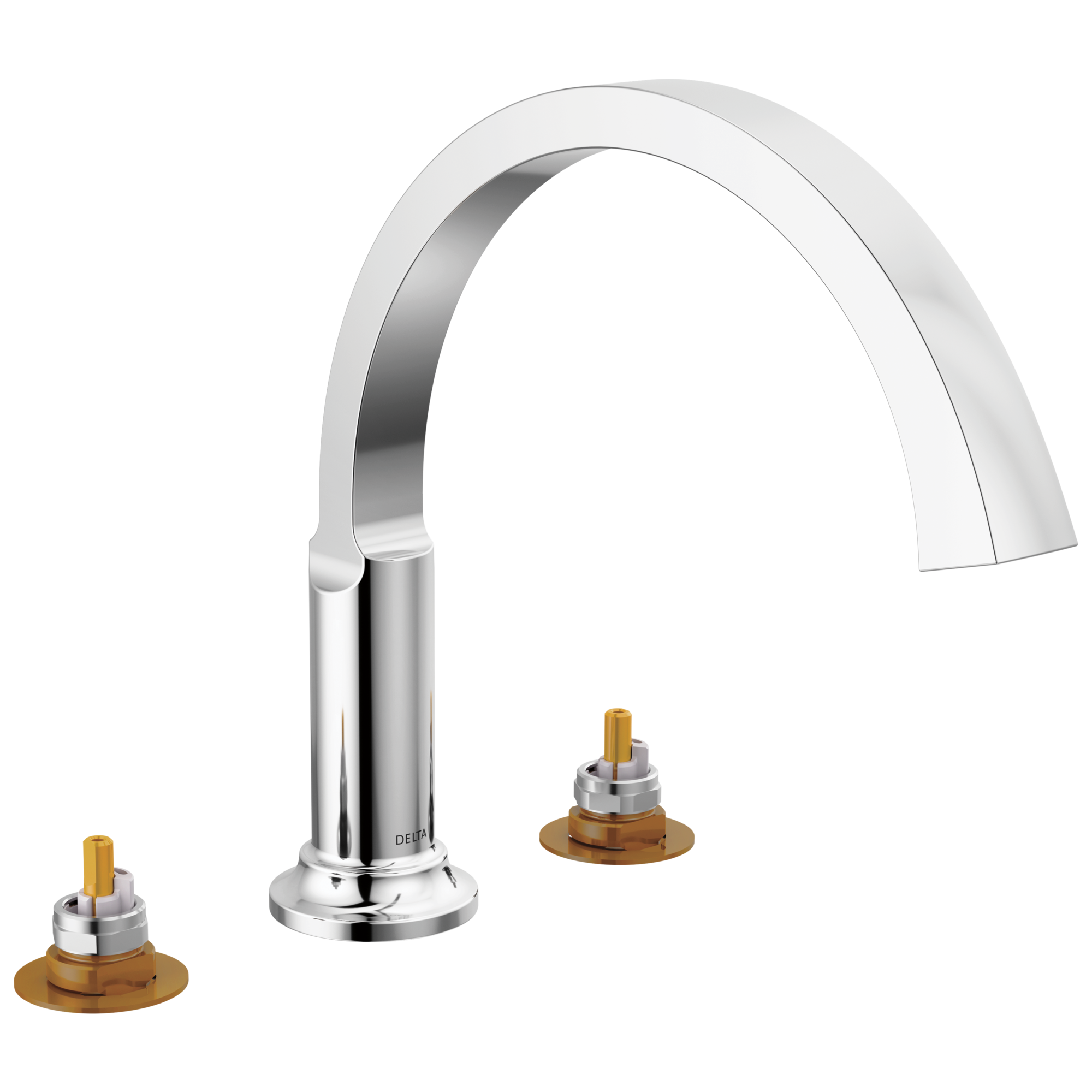 Delta T2788-PR-LHP Tetra Lumicoat Chrome Sold separately Deck-mount Roman High-arc Bathtub Faucet