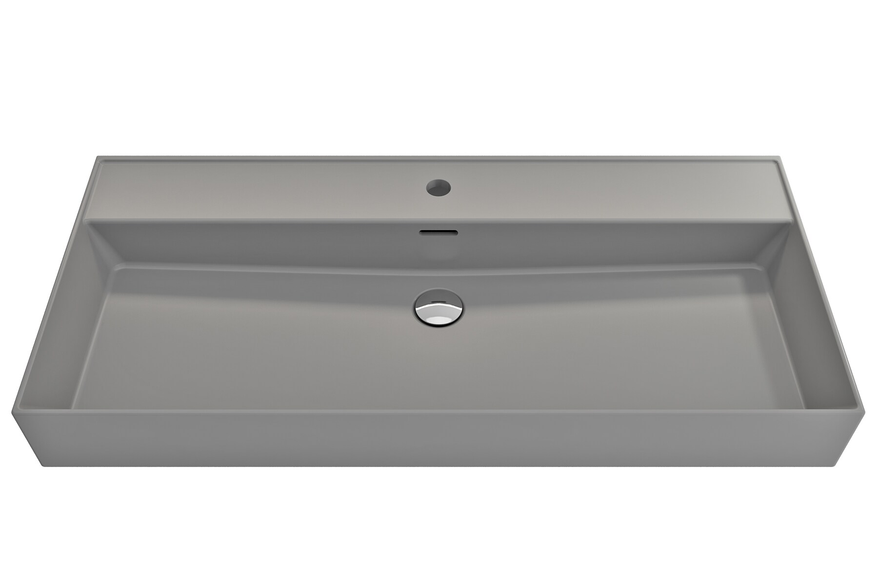 BOCCHI 1378-006-0126 Fire Clay 18.25-in Wall-mount Rectangular Modern Matte Gray Bathroom Sink