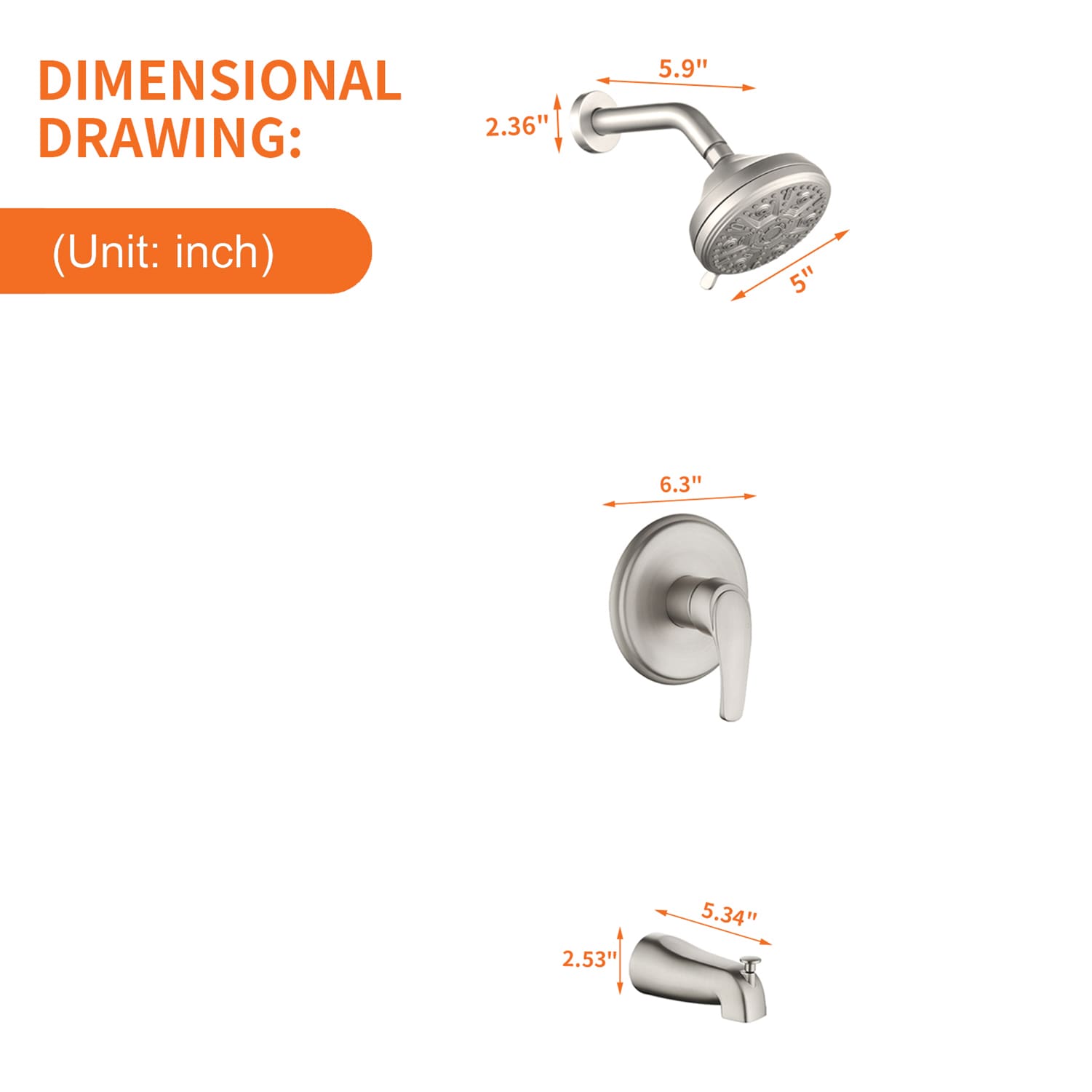 WELLFOR WB-1010 Showerhead-Bar-Panels - View #4